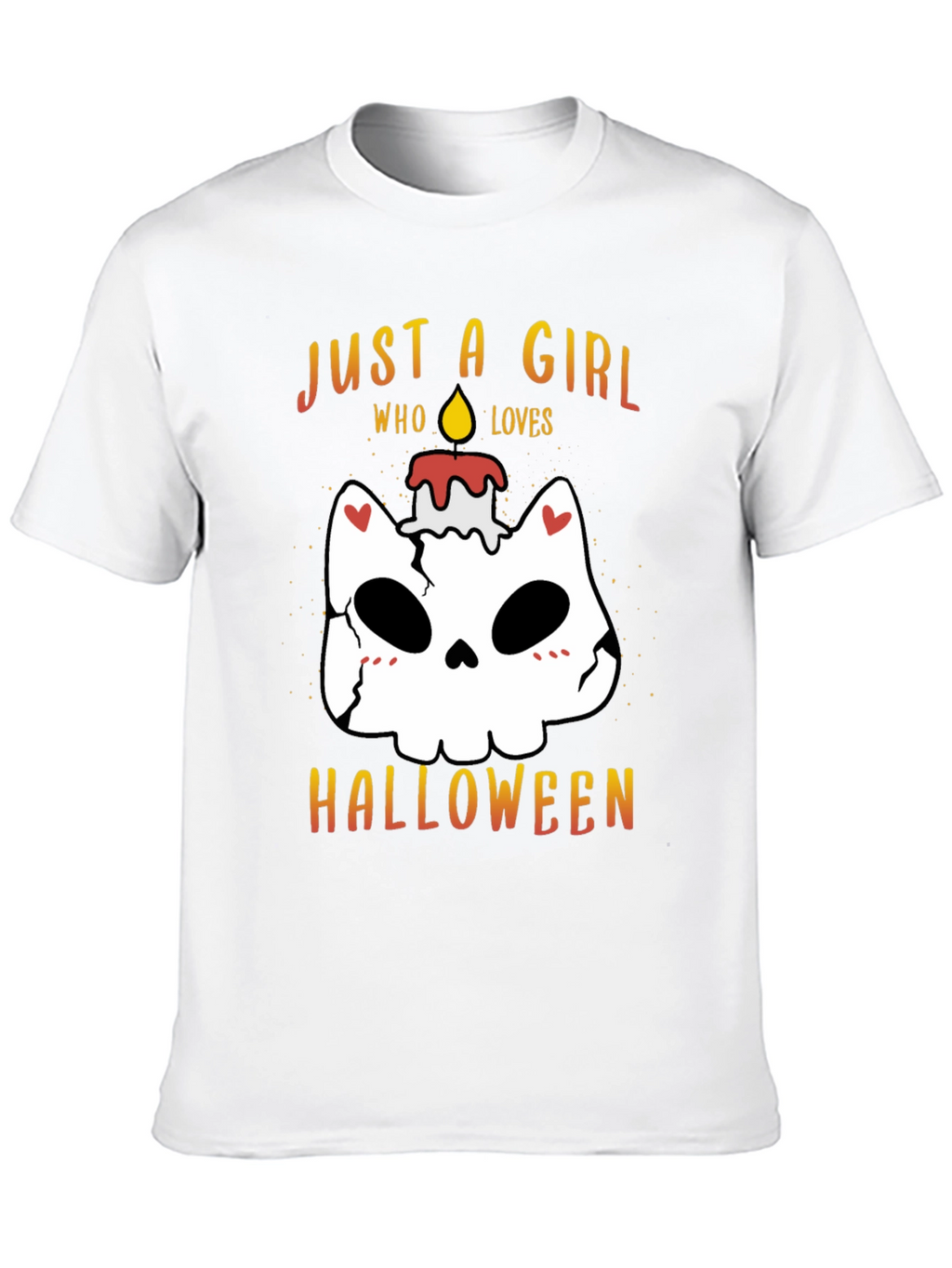 Halloween Girl Skull Candle T-Shirt