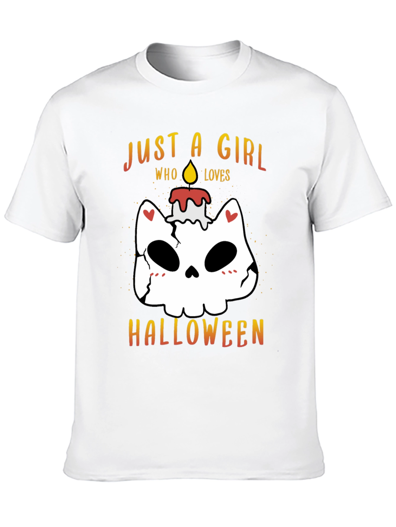 Halloween Girl Skull Candle T-Shirt