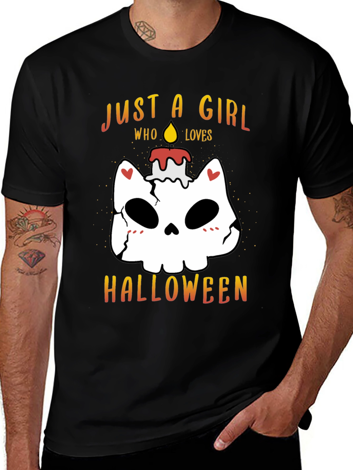 Halloween Girl Skull Candle T-Shirt
