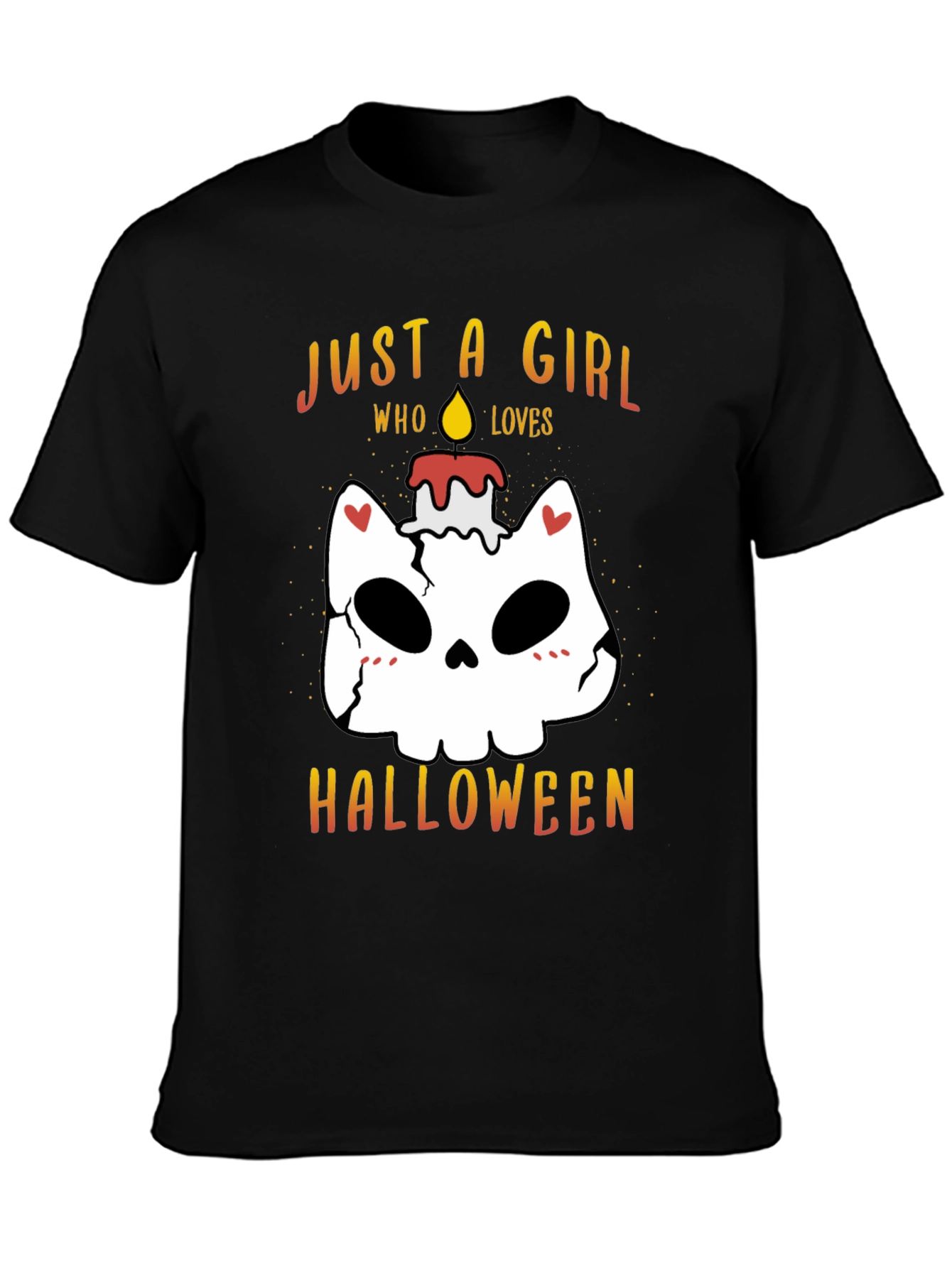 Halloween Girl Skull Candle T-Shirt