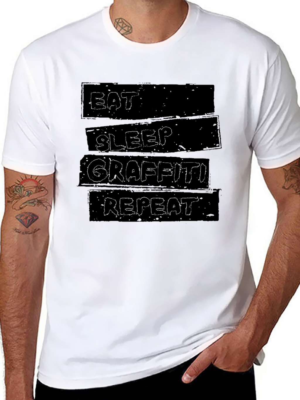 Eat Sleep Graffiti Repeat Graphic T-Shirt