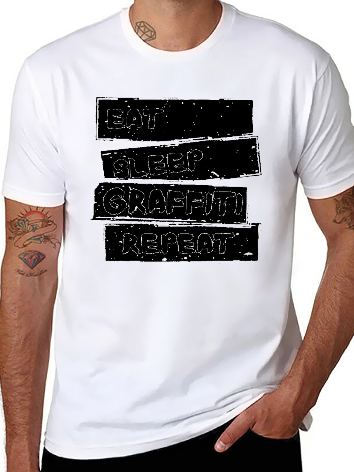 Eat Sleep Graffiti Repeat Graphic T-Shirt