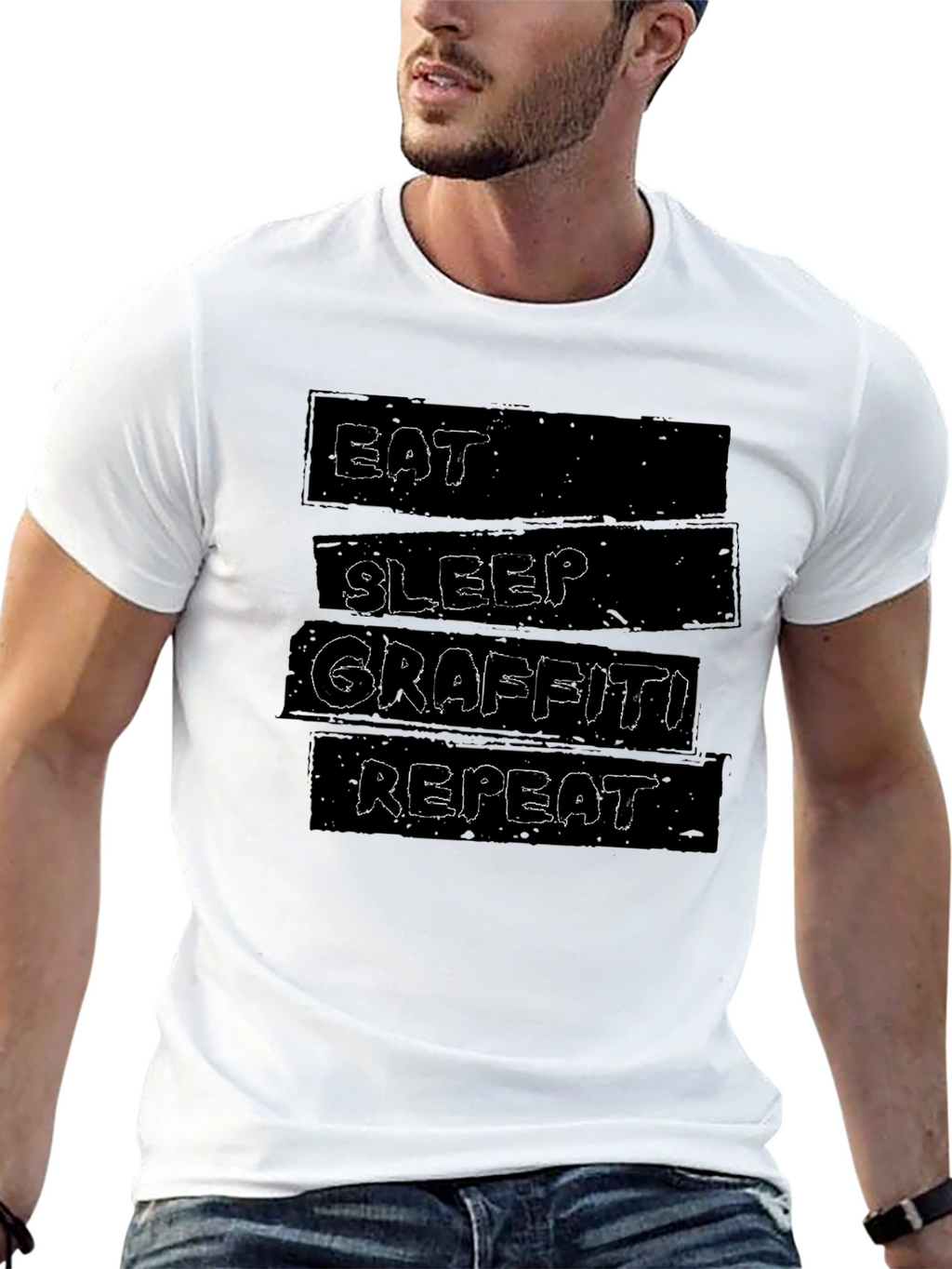 Eat Sleep Graffiti Repeat Graphic T-Shirt