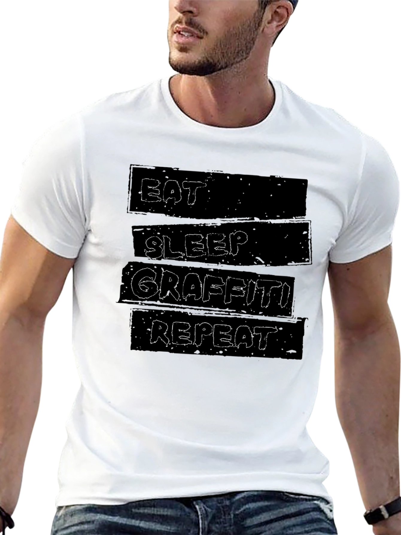 Eat Sleep Graffiti Repeat Graphic T-Shirt