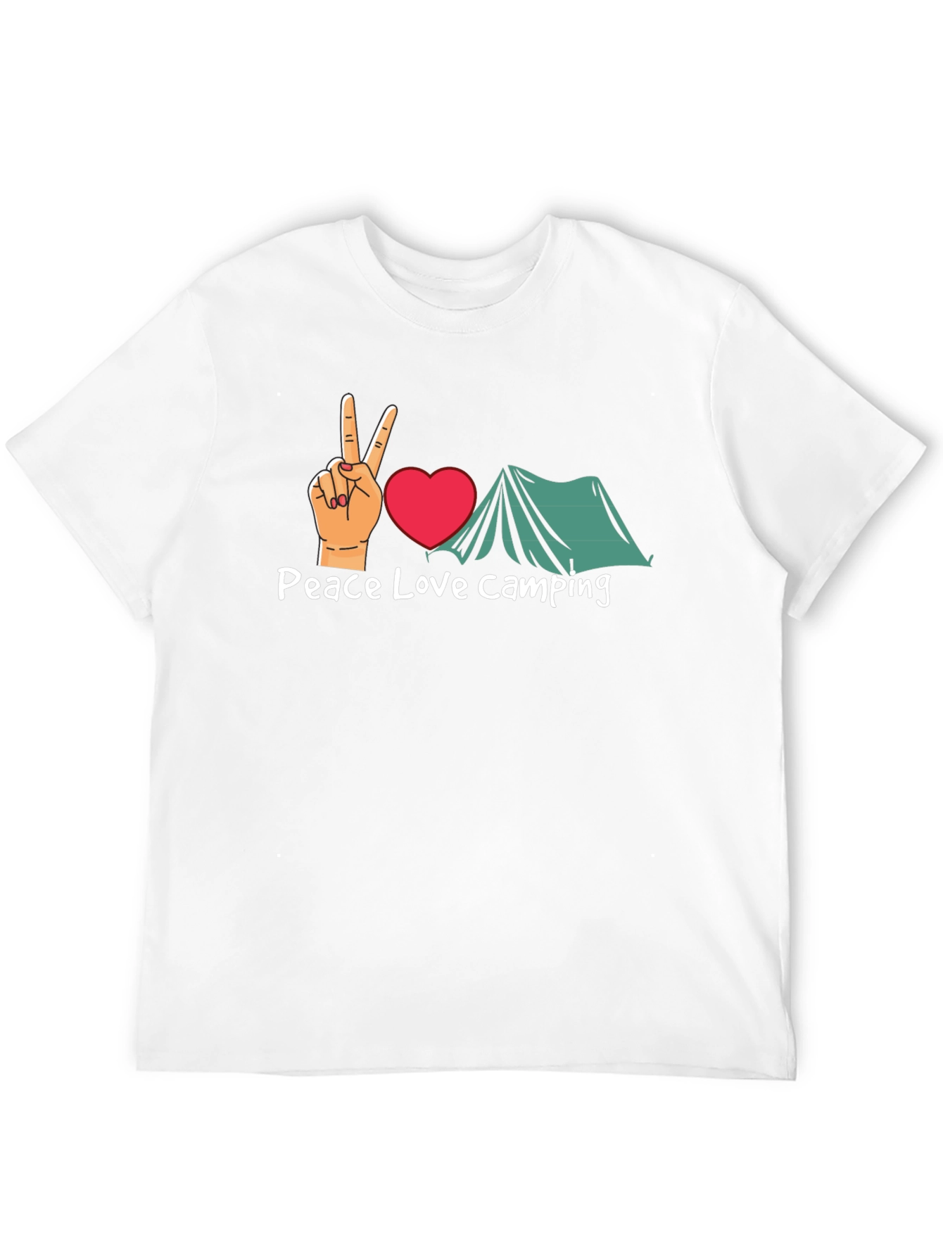 Peace Love Camping Graphic T-Shirt - Black