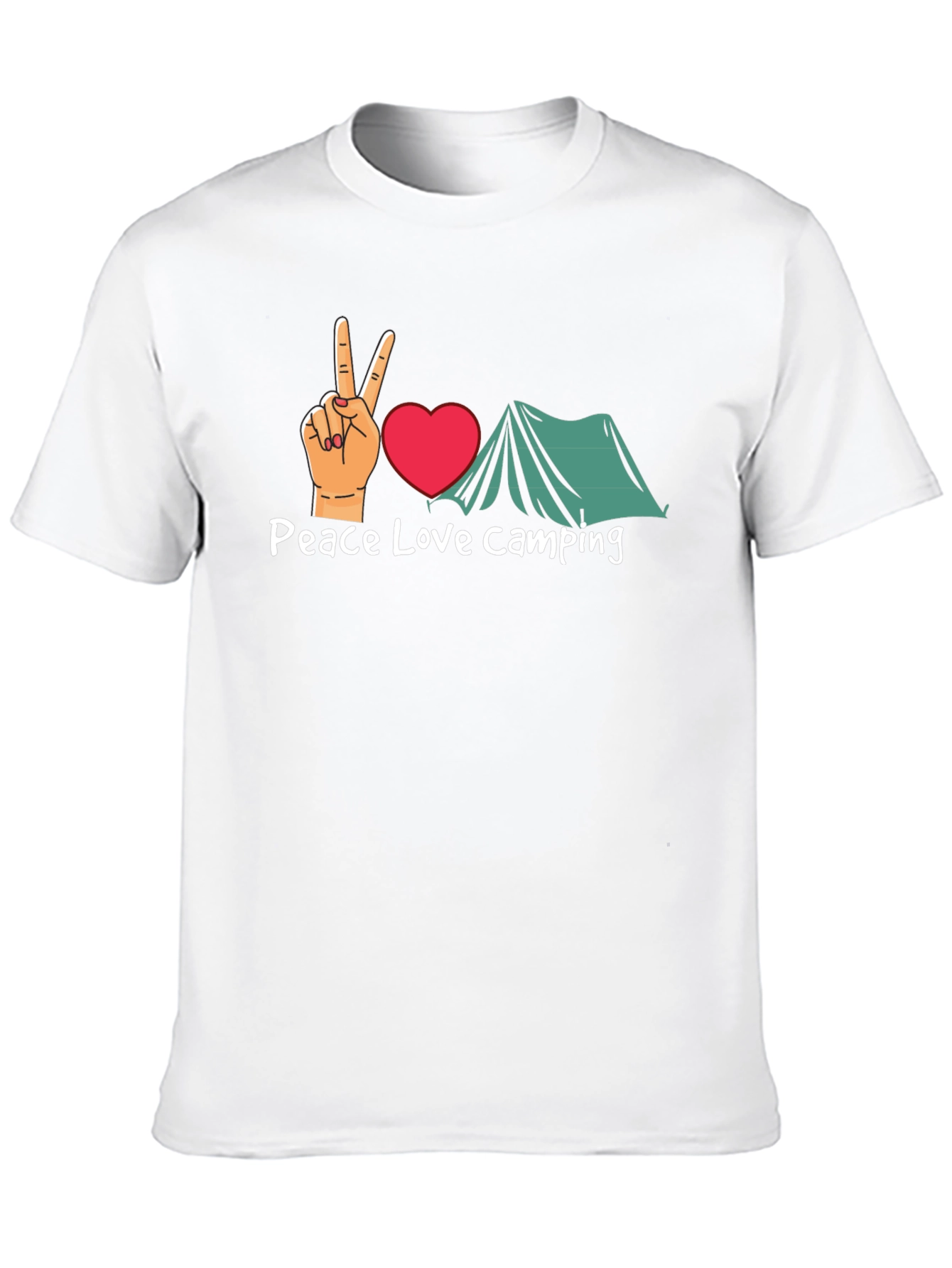 Peace Love Camping Graphic T-Shirt - Black