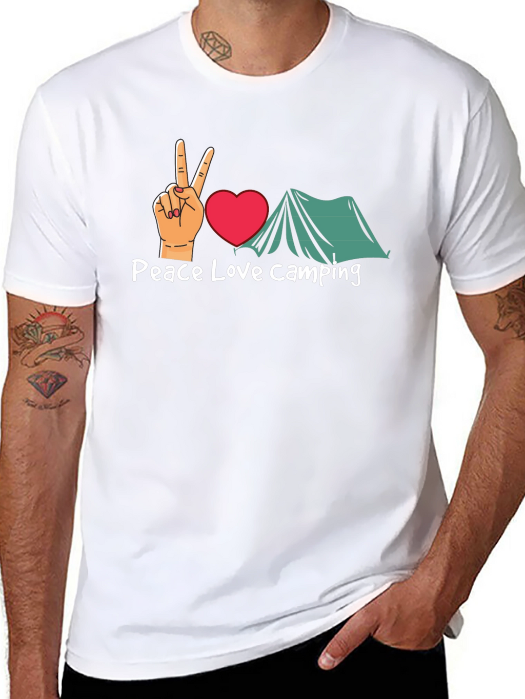 Peace Love Camping Graphic T-Shirt - Black