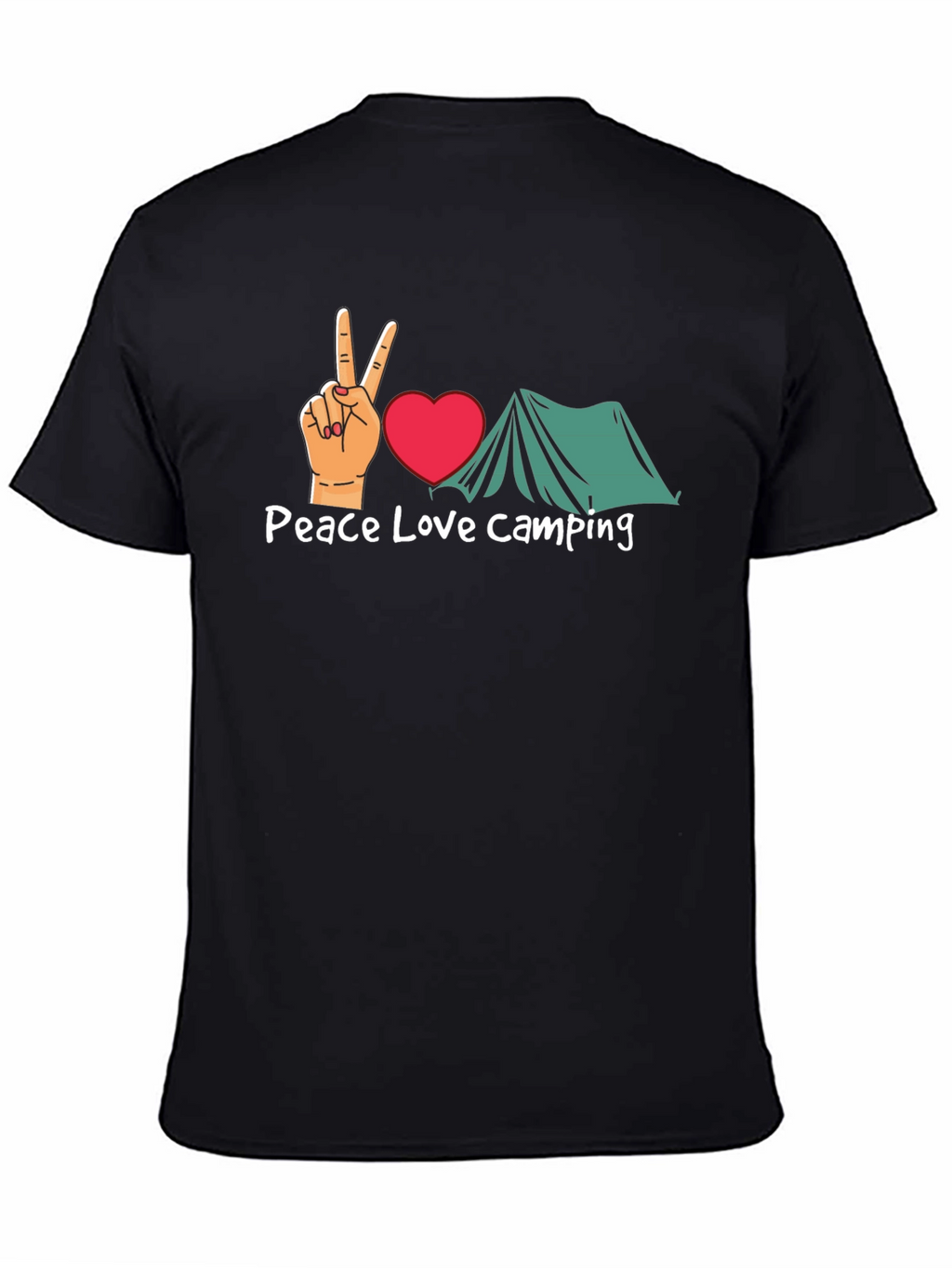 Peace Love Camping Graphic T-Shirt - Black