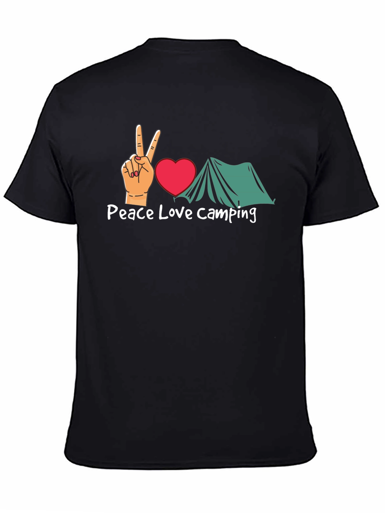 Peace Love Camping Graphic T-Shirt - Black
