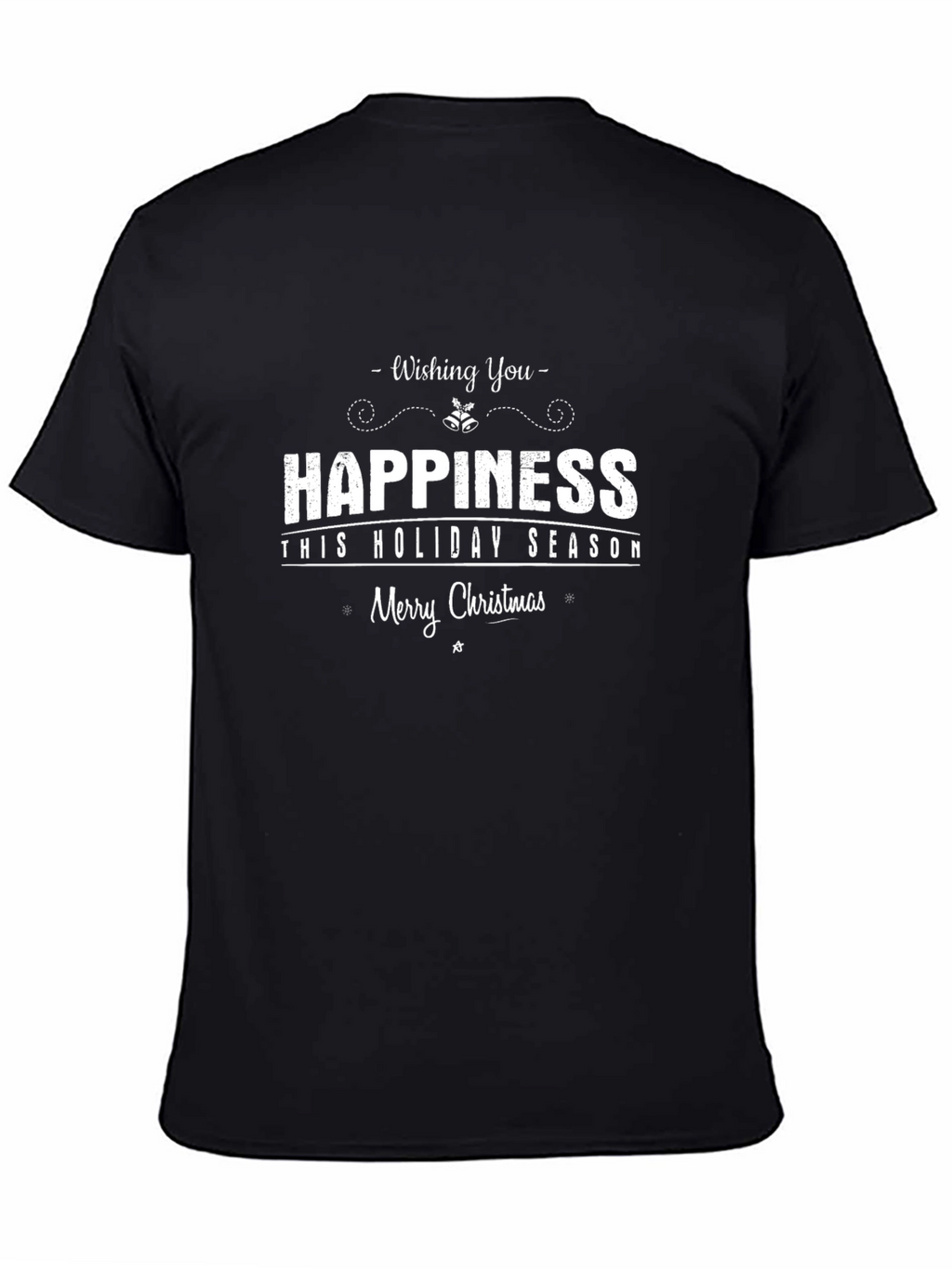 Holiday Happiness Black T-Shirt - Merry Christmas Festive Wear