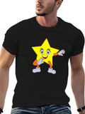 Star Cartoon Graphic Tee - Black