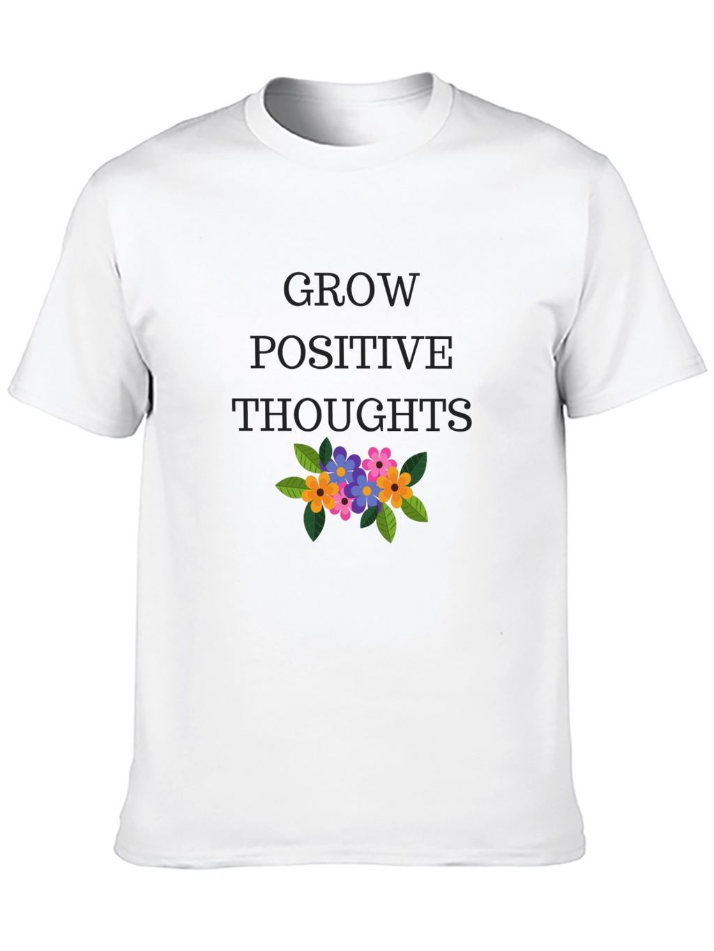 Grow Positive Thoughts Graphic Tee - Black