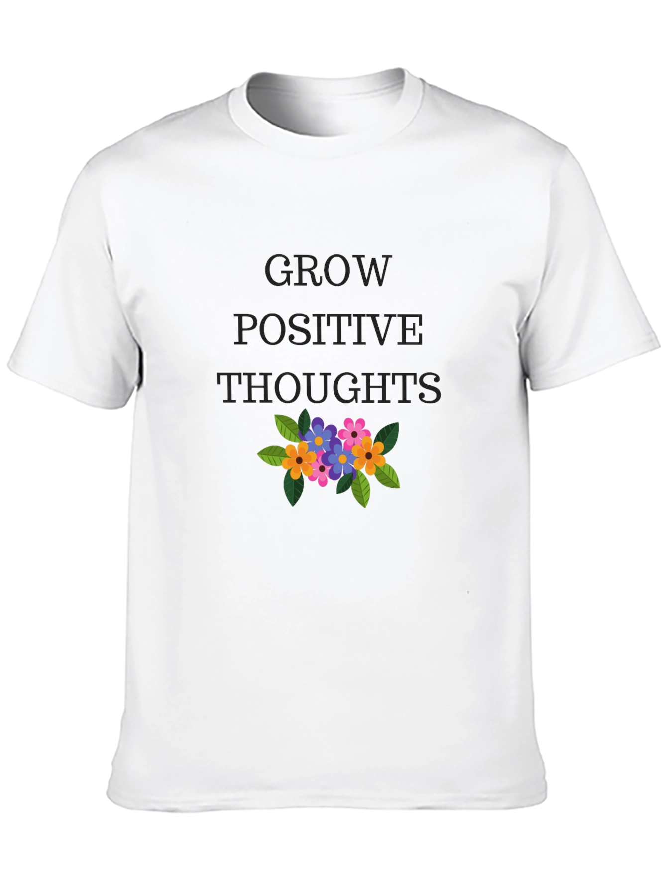 Grow Positive Thoughts Graphic Tee - Black