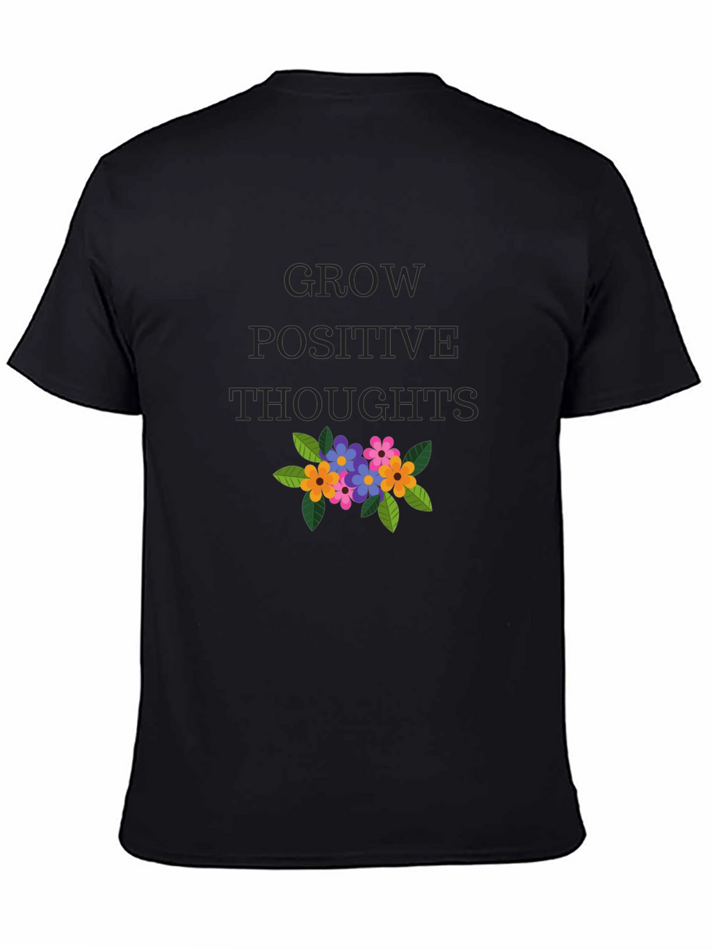 Grow Positive Thoughts Graphic Tee - Black