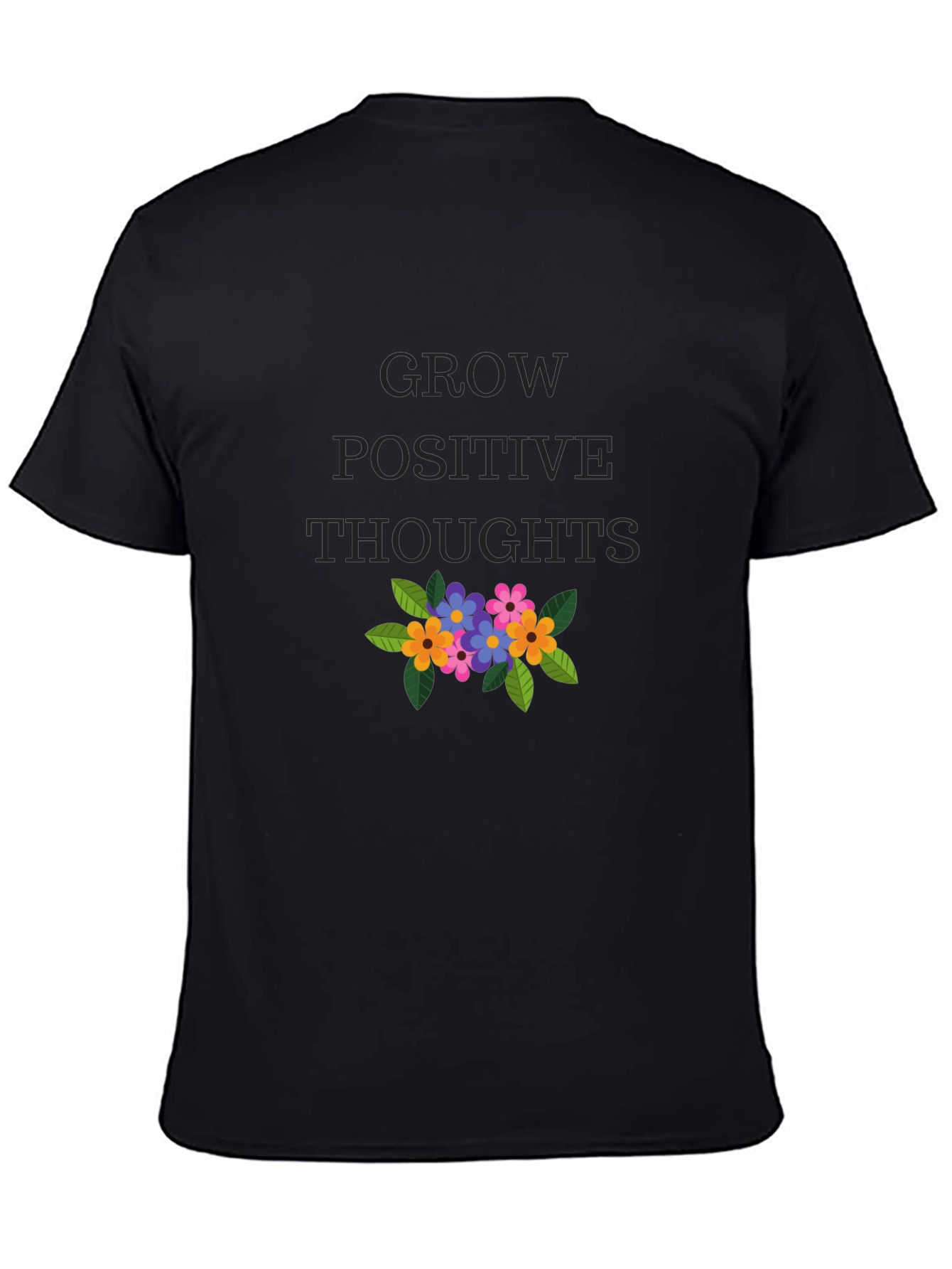 Grow Positive Thoughts Graphic Tee - Black