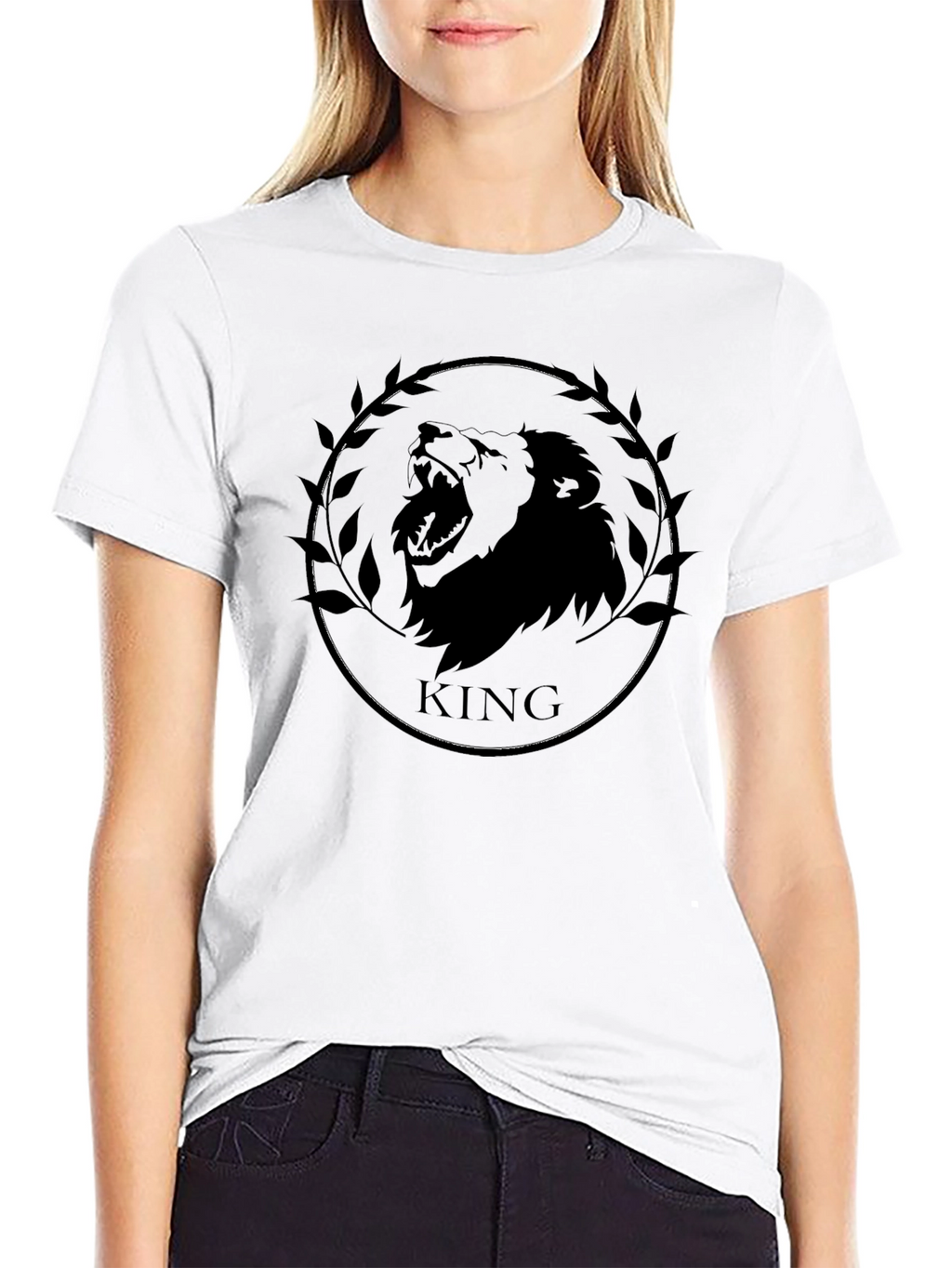 King Lion Graphic Tee - Black Cotton T-Shirt