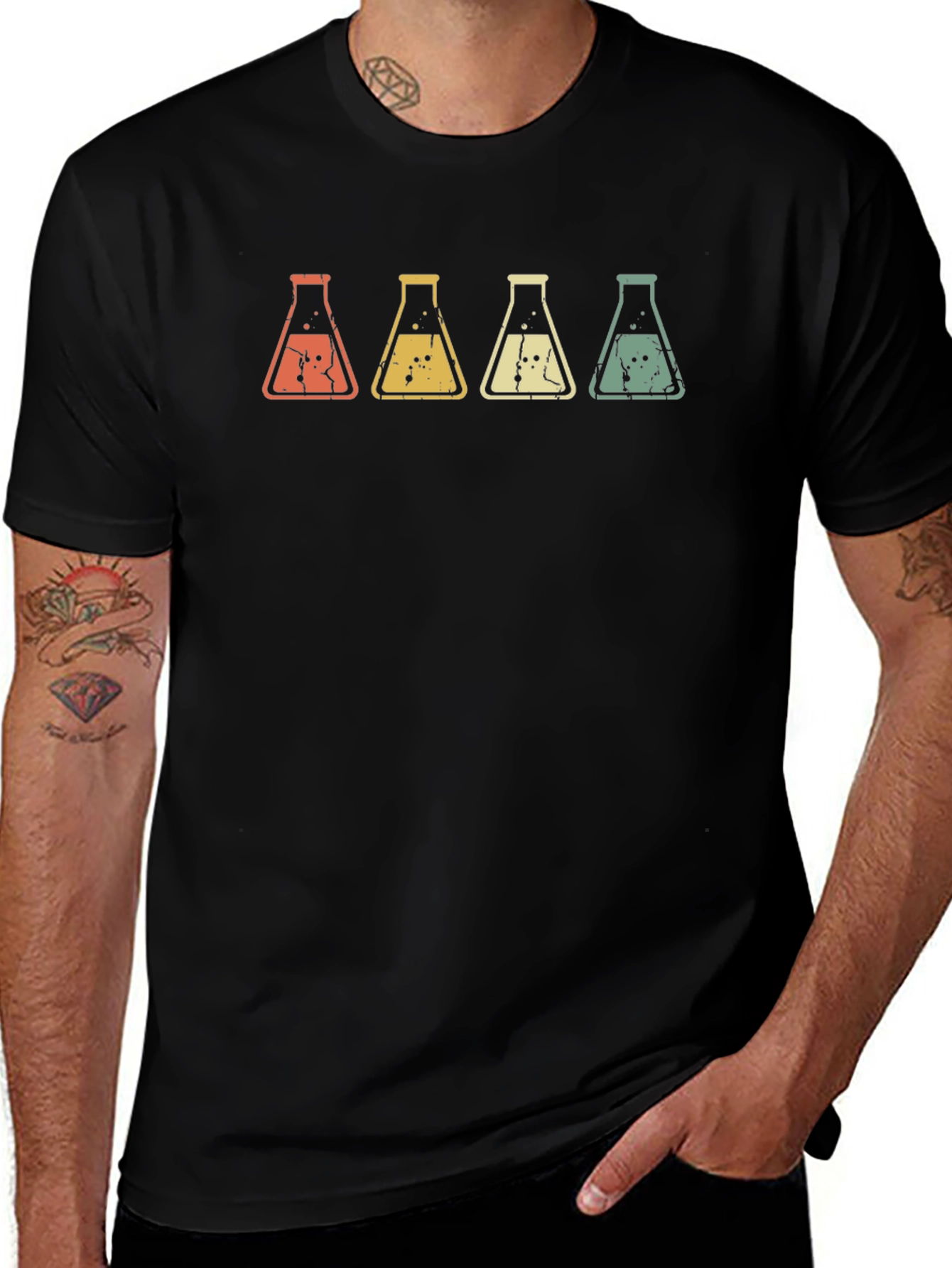 Retro Science Flask T-Shirt - Cool Chemistry Tee
