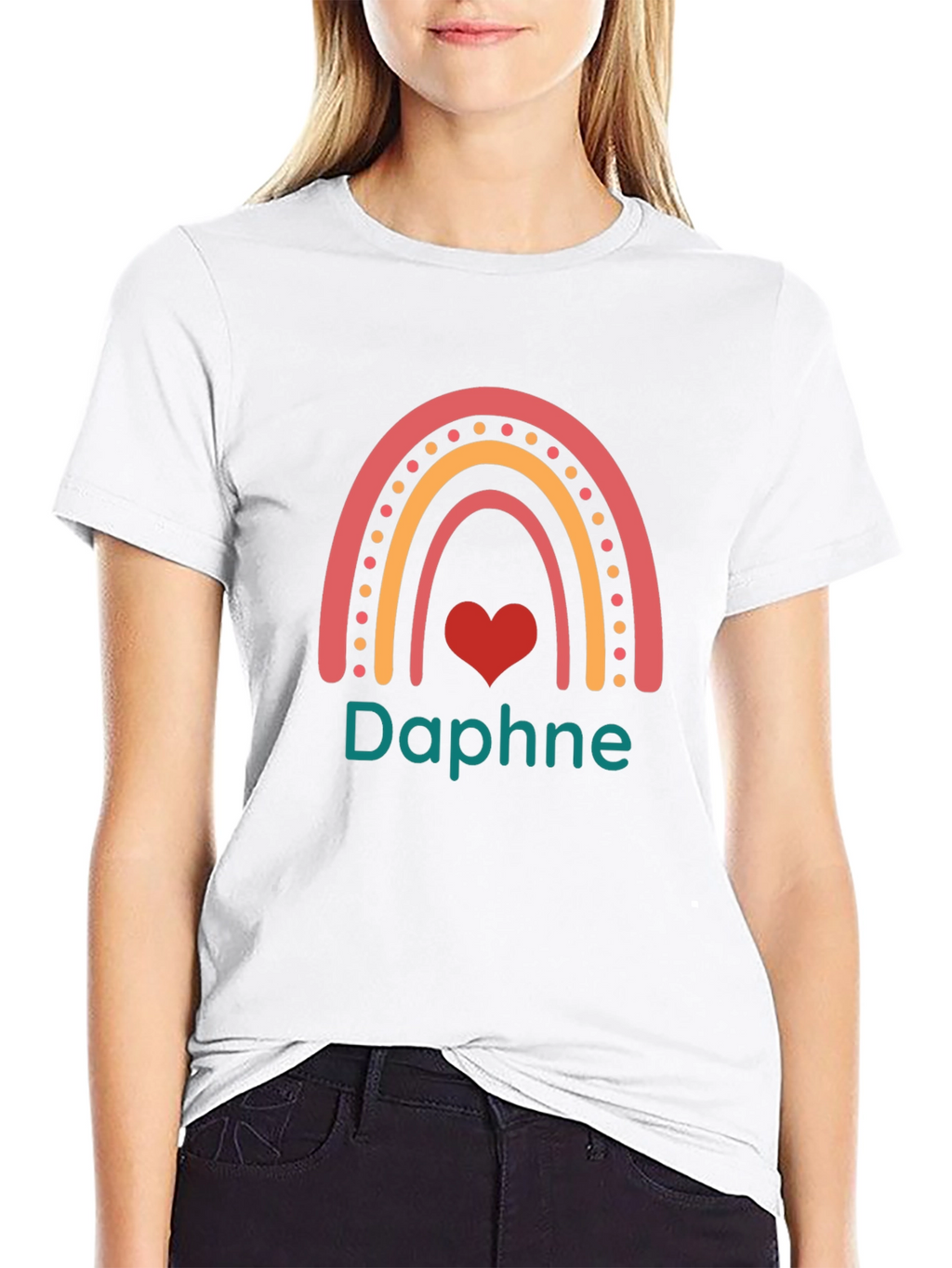 Personalized Rainbow Heart T-Shirt for Daphne