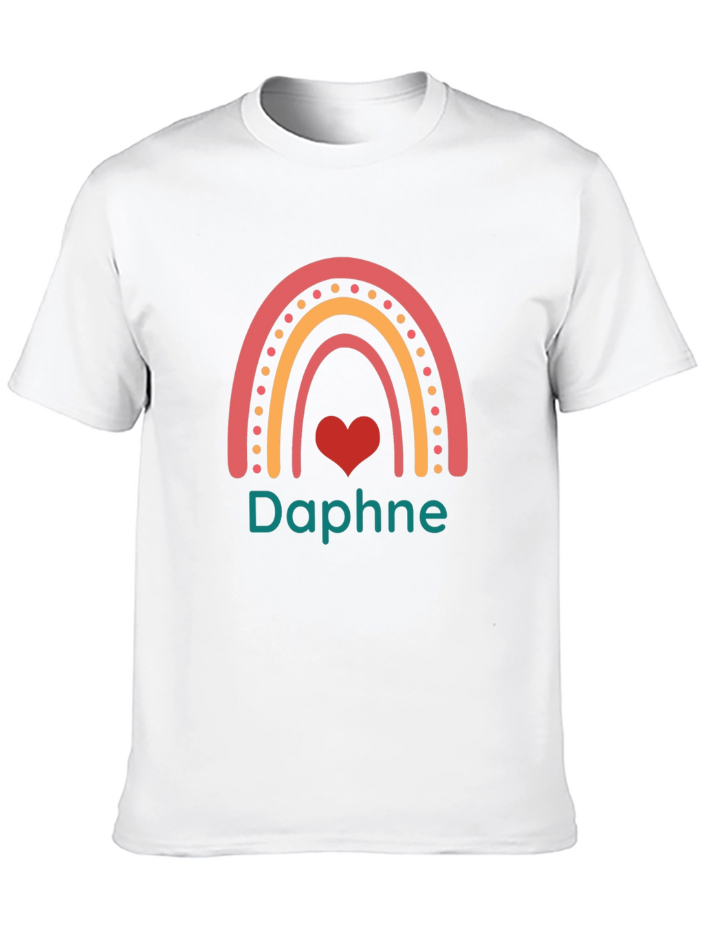 Personalized Rainbow Heart T-Shirt for Daphne