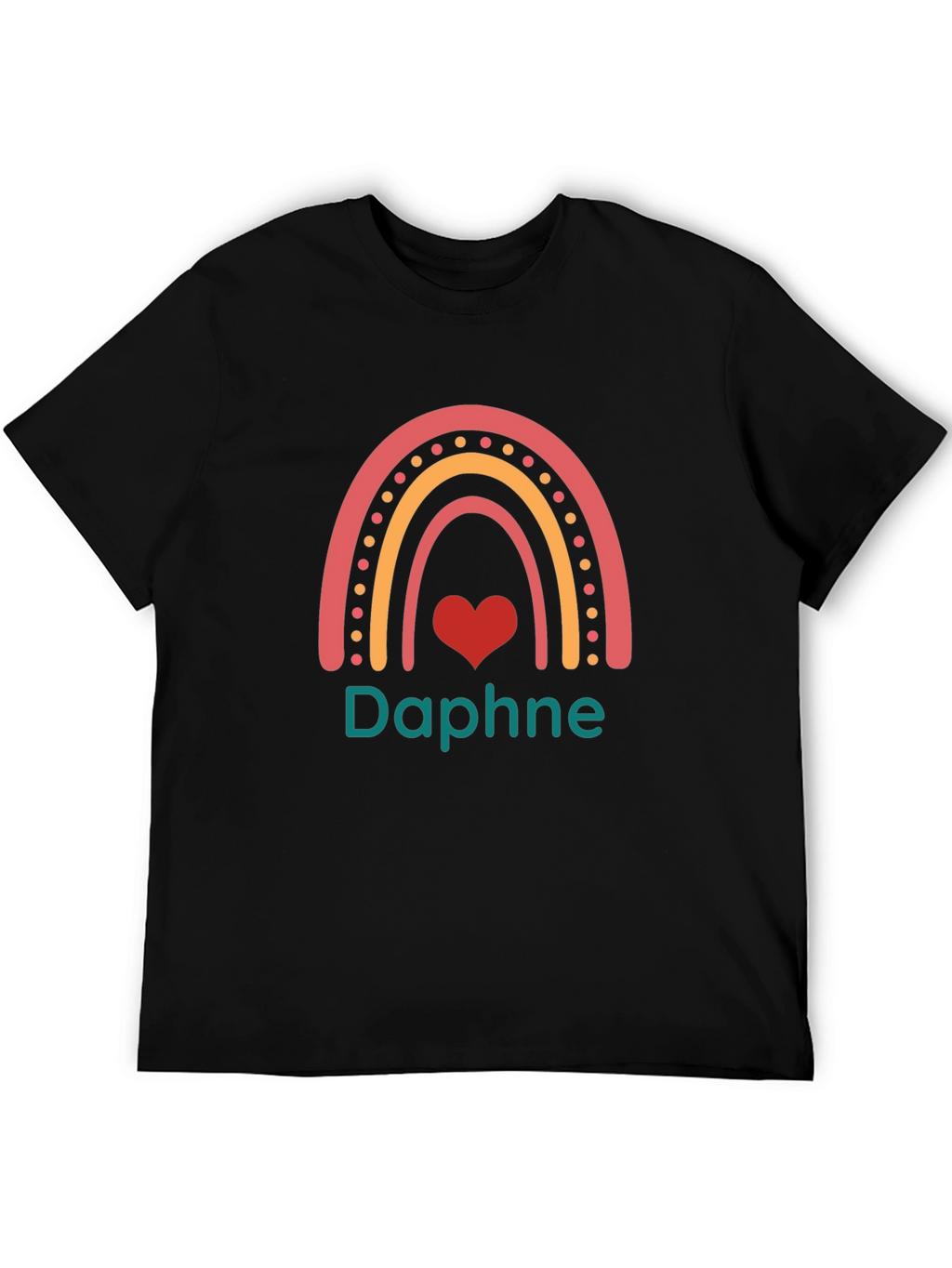 Personalized Rainbow Heart T-Shirt for Daphne