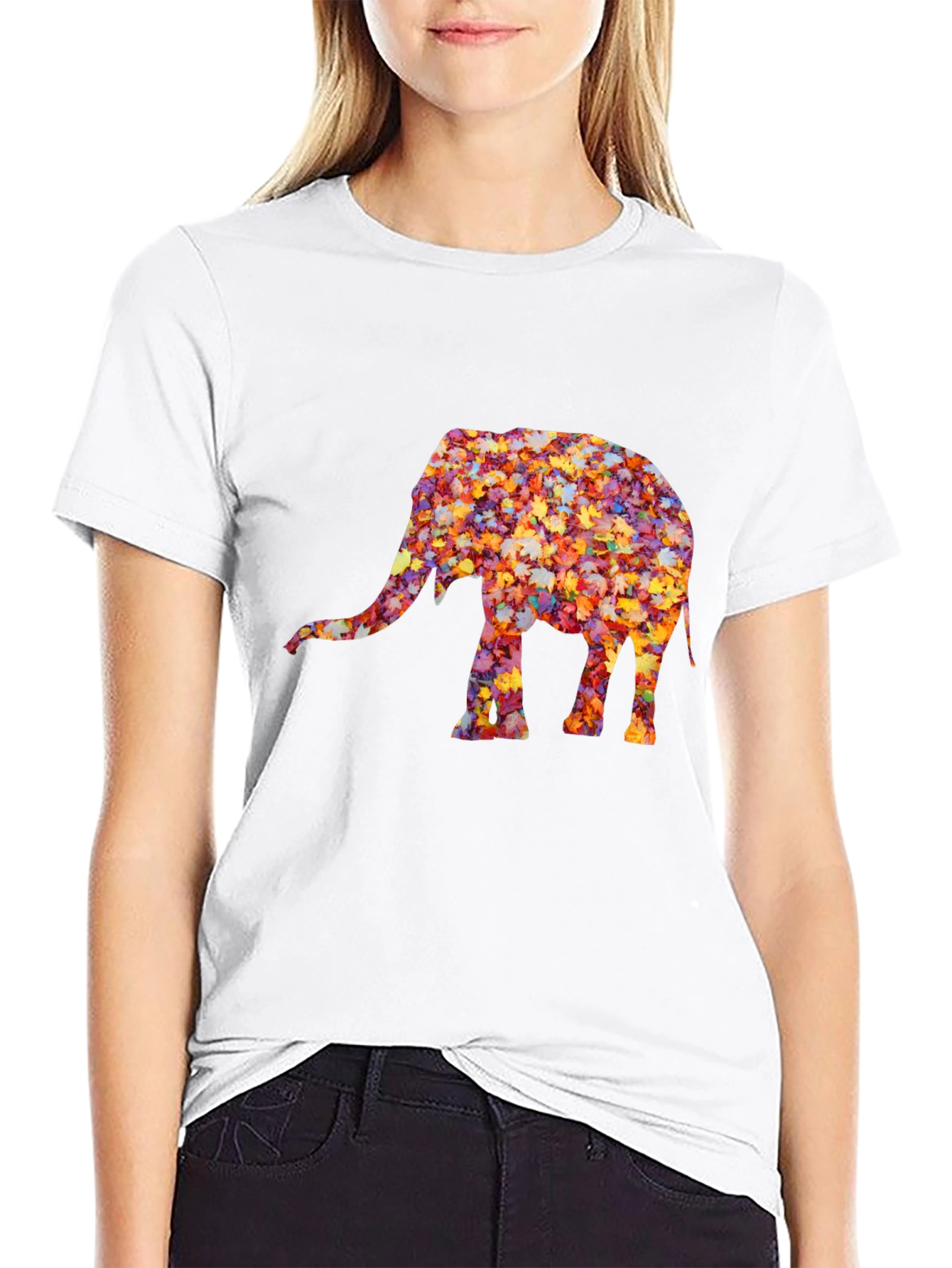 Leaf Elephant Graphic Tee - Unique Fall Design