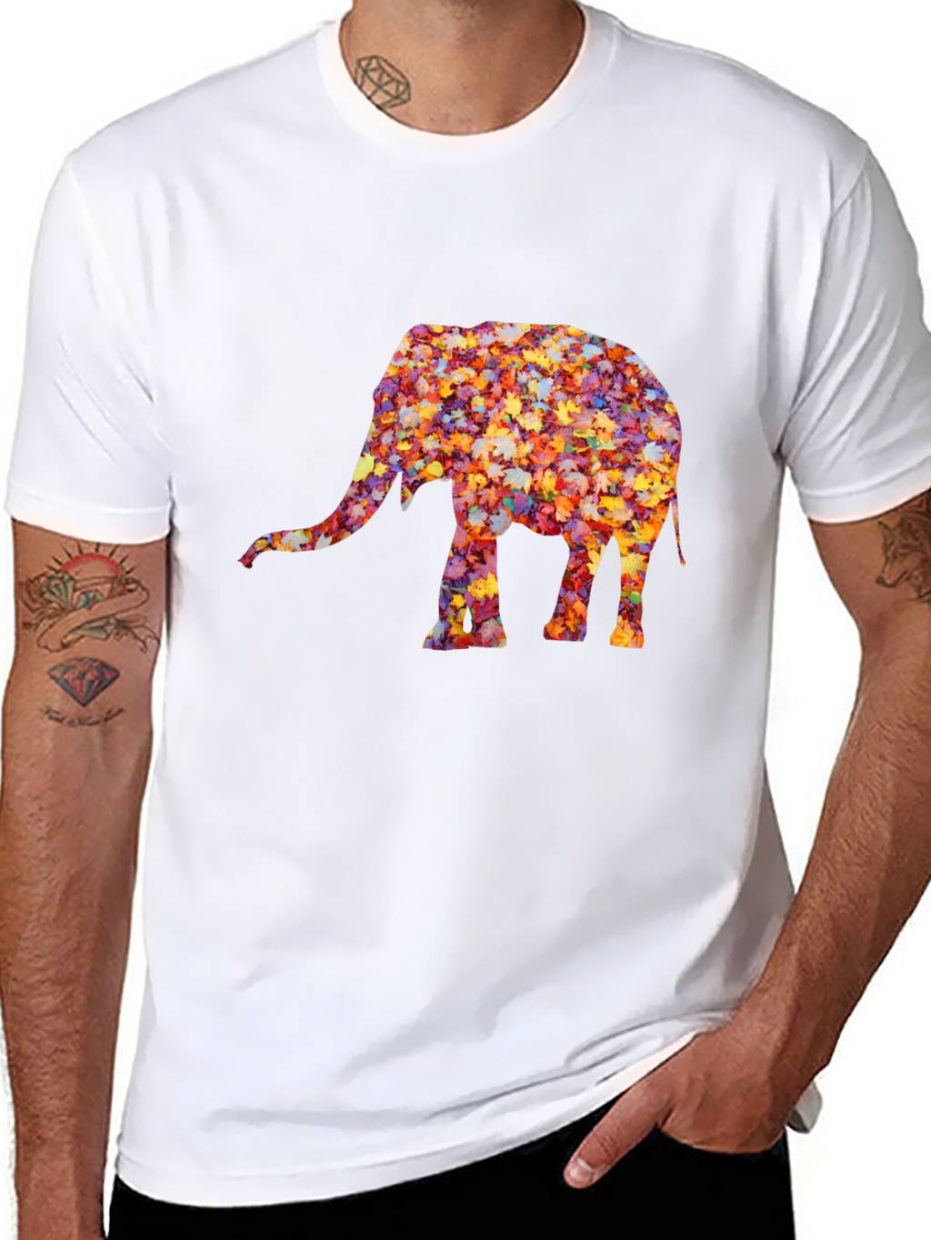 Leaf Elephant Graphic Tee - Unique Fall Design