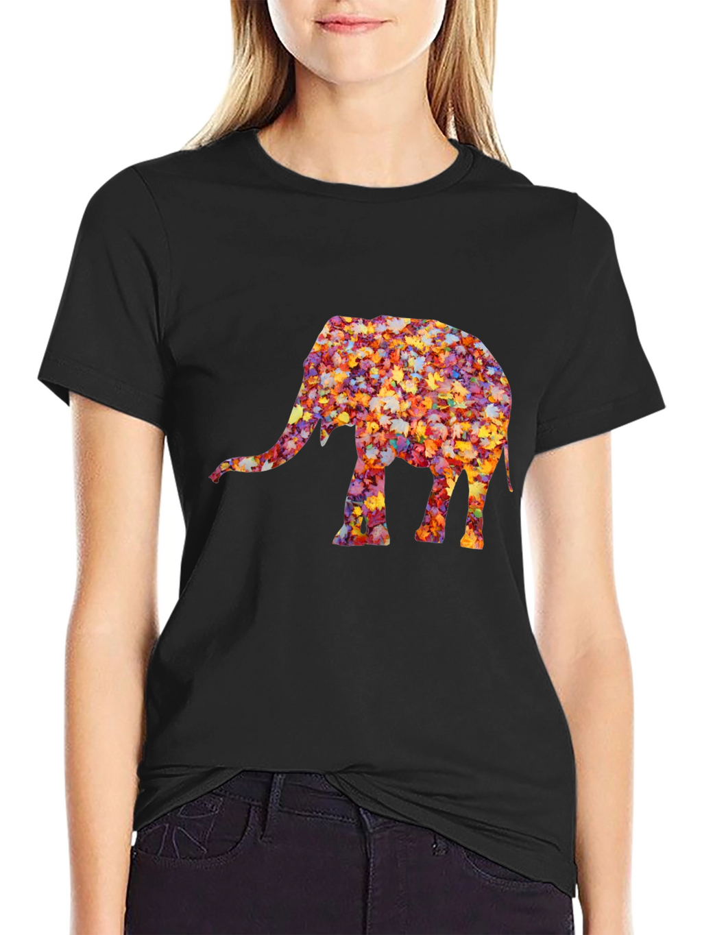 Leaf Elephant Graphic Tee - Unique Fall Design