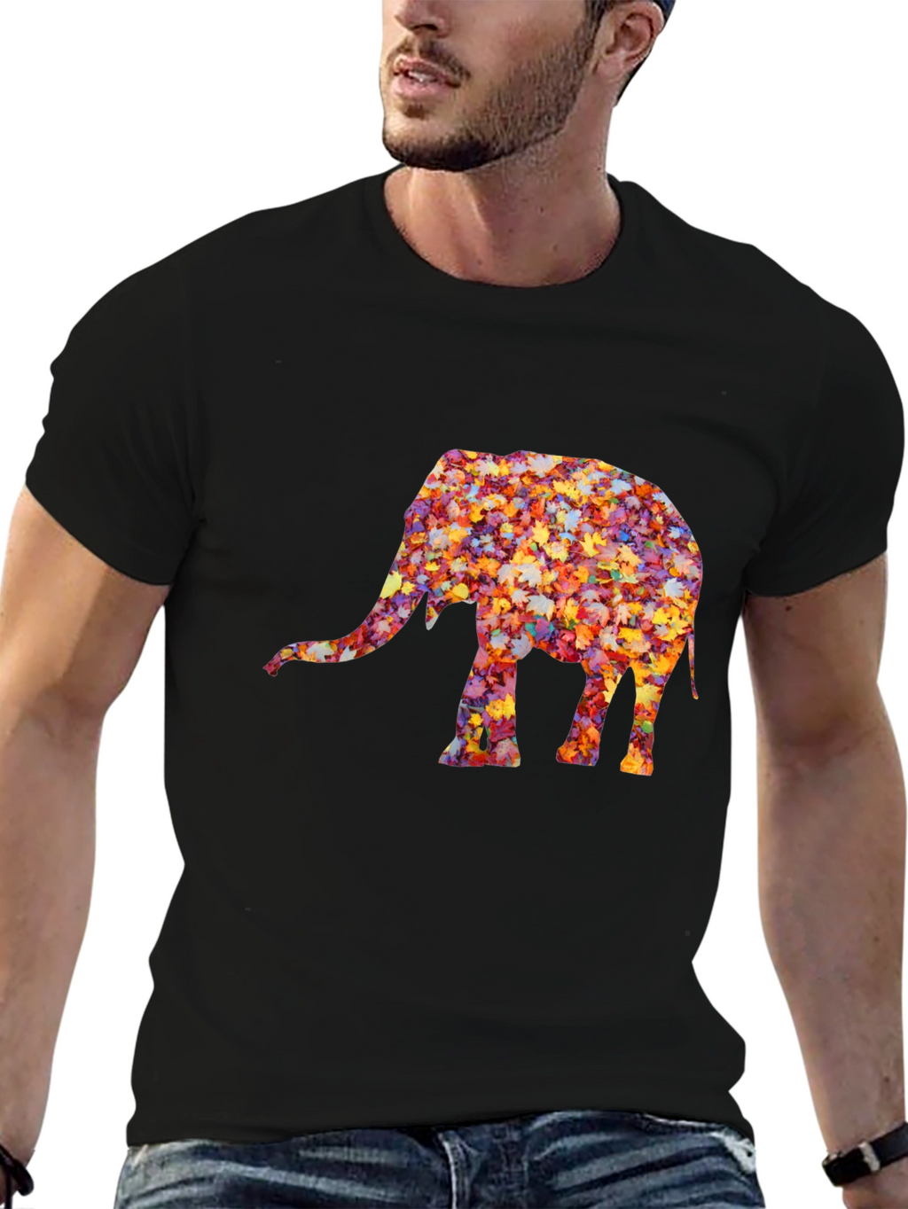Leaf Elephant Graphic Tee - Unique Fall Design