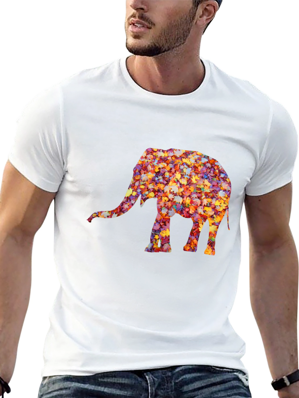 Leaf Elephant Graphic Tee - Unique Fall Design