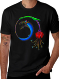 Ouroboros Flower Graphic Black T-Shirt