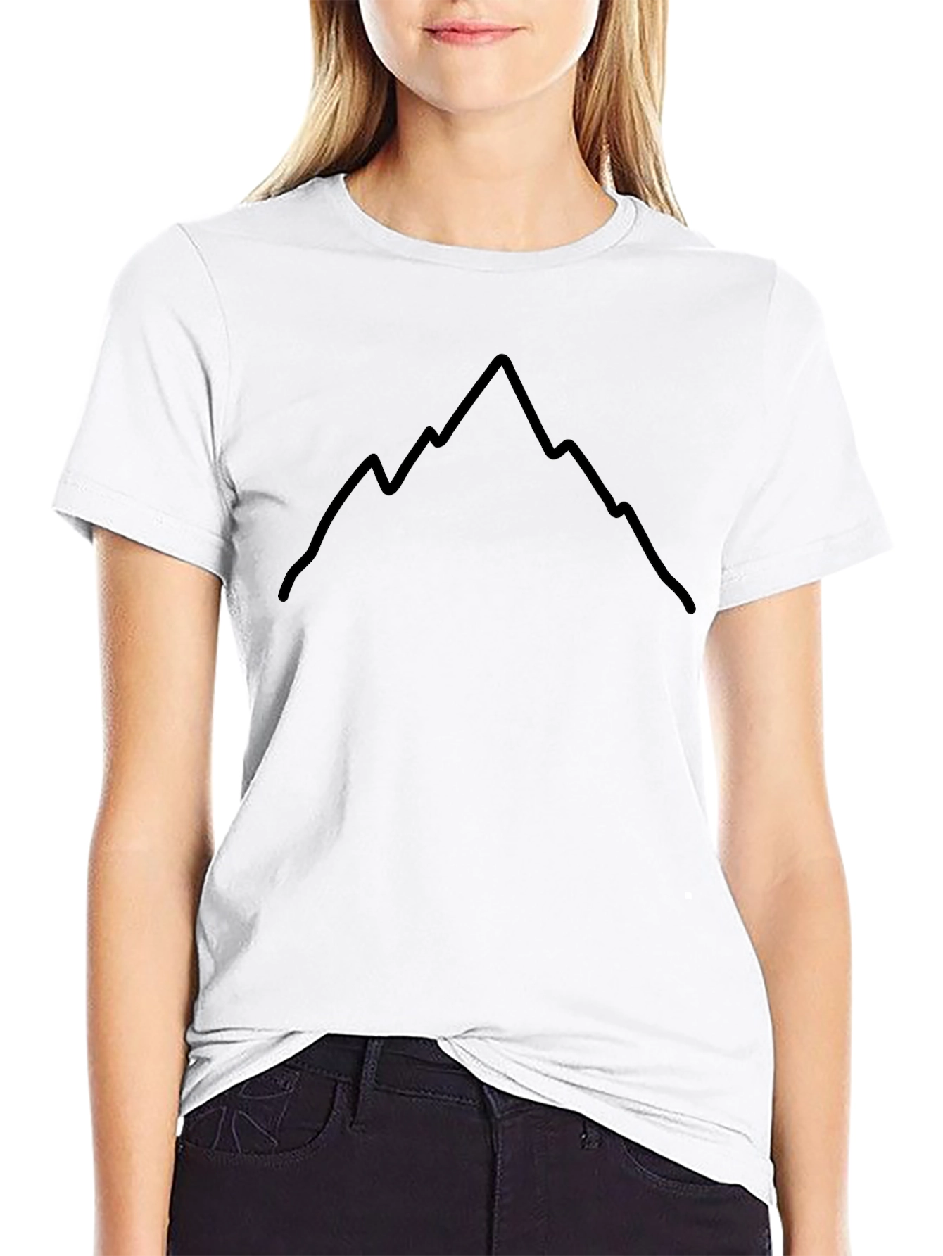 Mountain Graphic Tee - Black Cotton Crew Neck Shirt