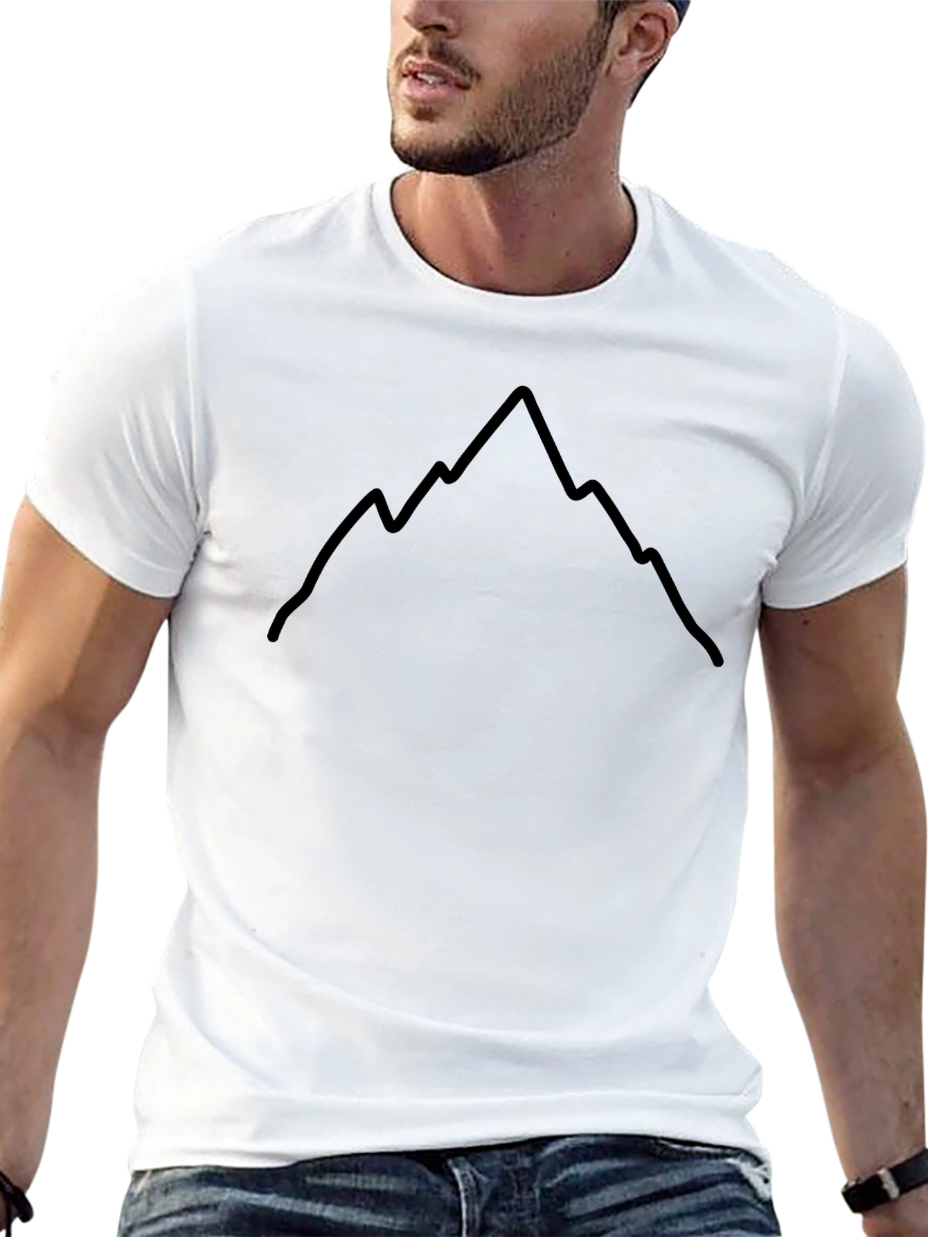 Mountain Graphic Tee - Black Cotton Crew Neck Shirt