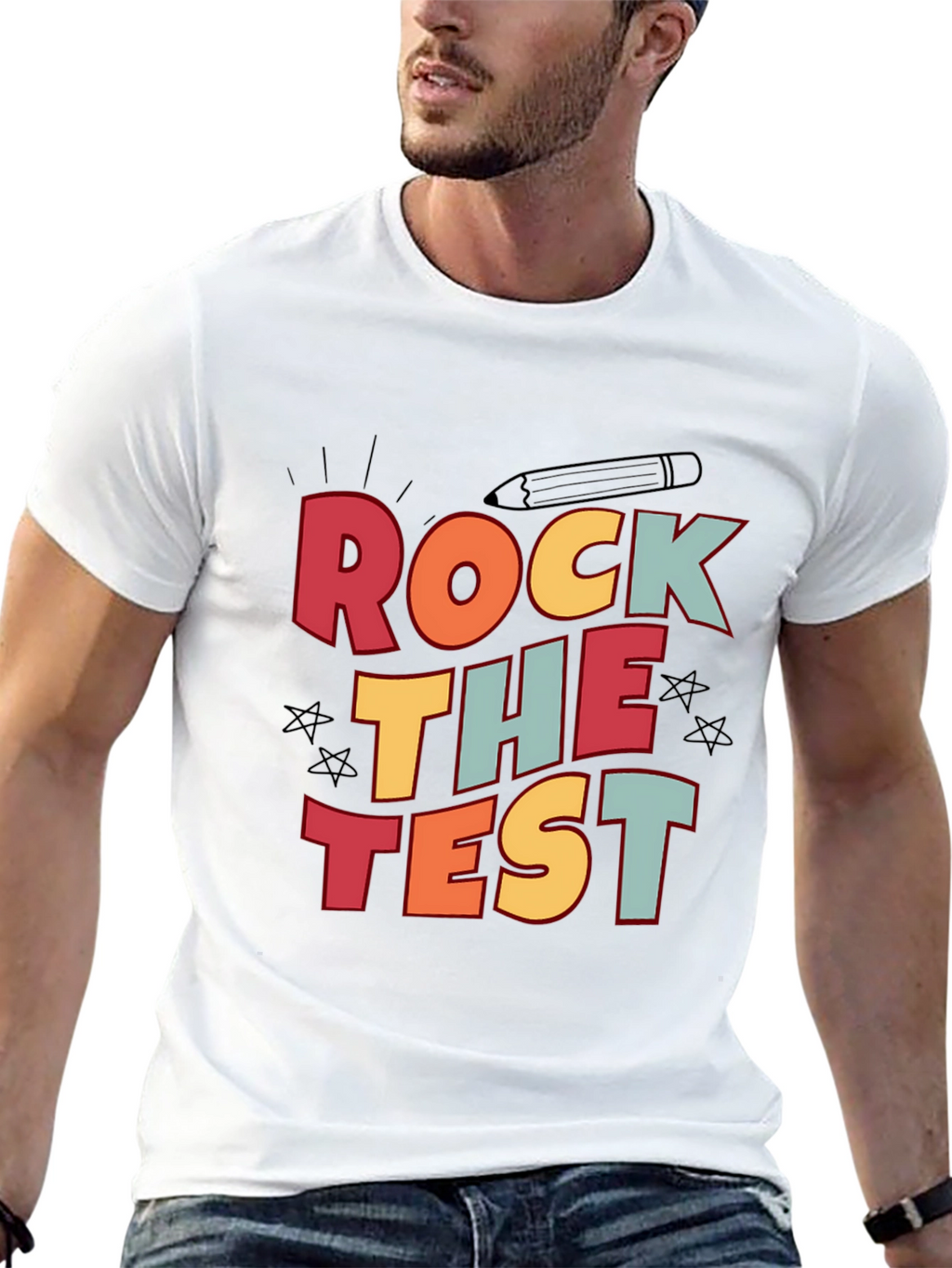 Rock the Test Graphic Tee - Black Cotton T-Shirt