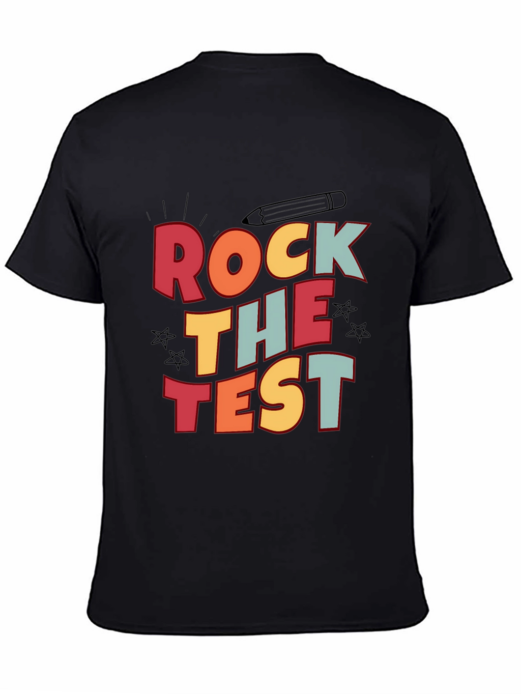 Rock the Test Graphic Tee - Black Cotton T-Shirt