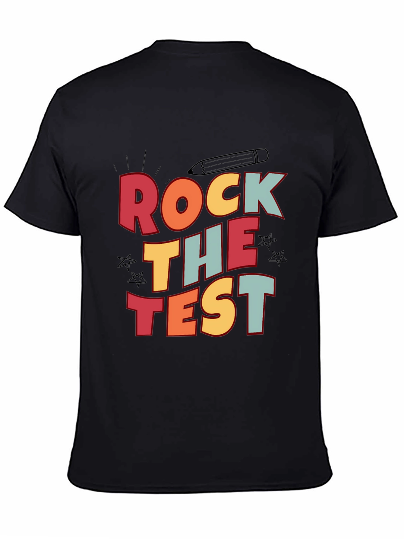 Rock the Test Graphic Tee - Black Cotton T-Shirt