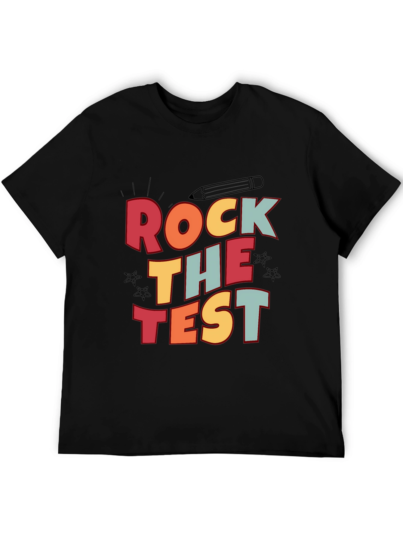 Rock the Test Graphic Tee - Black Cotton T-Shirt