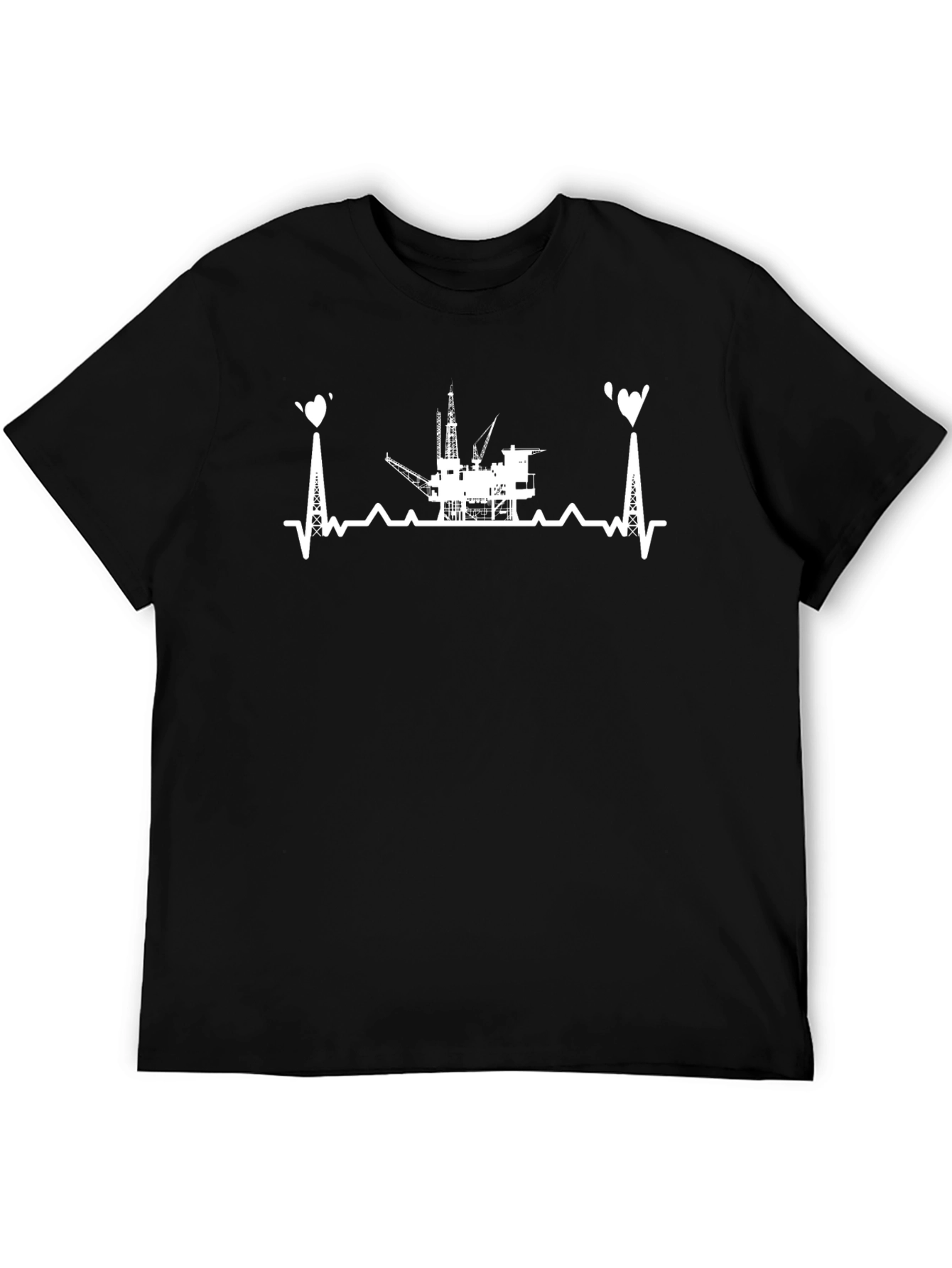 Oil Rig Heartbeat T-Shirt