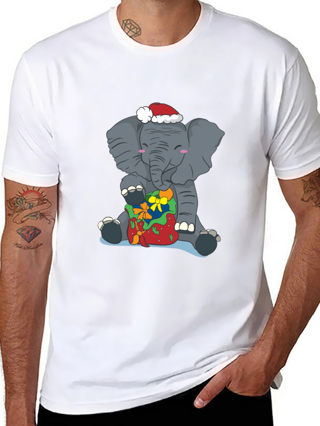 Elephant Christmas T-Shirt - Holiday Gift Tee