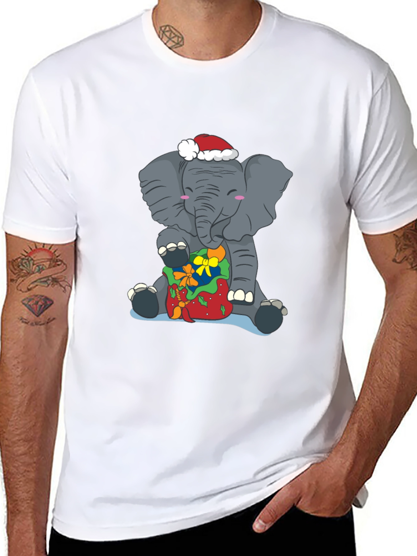 Elephant Christmas T-Shirt - Holiday Gift Tee