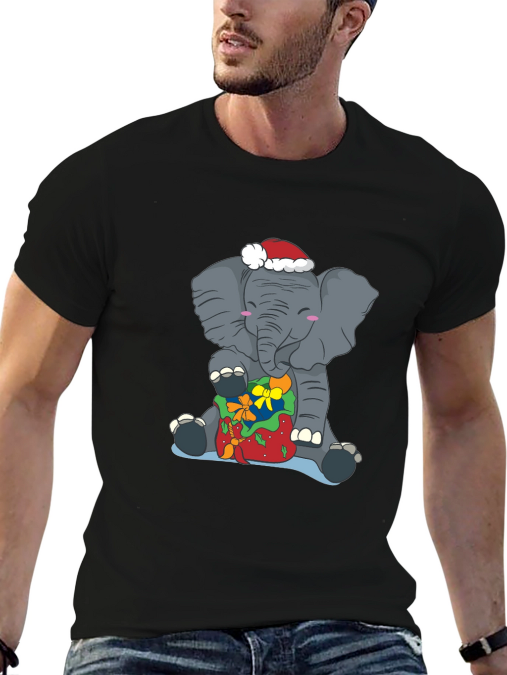 Elephant Christmas T-Shirt - Holiday Gift Tee