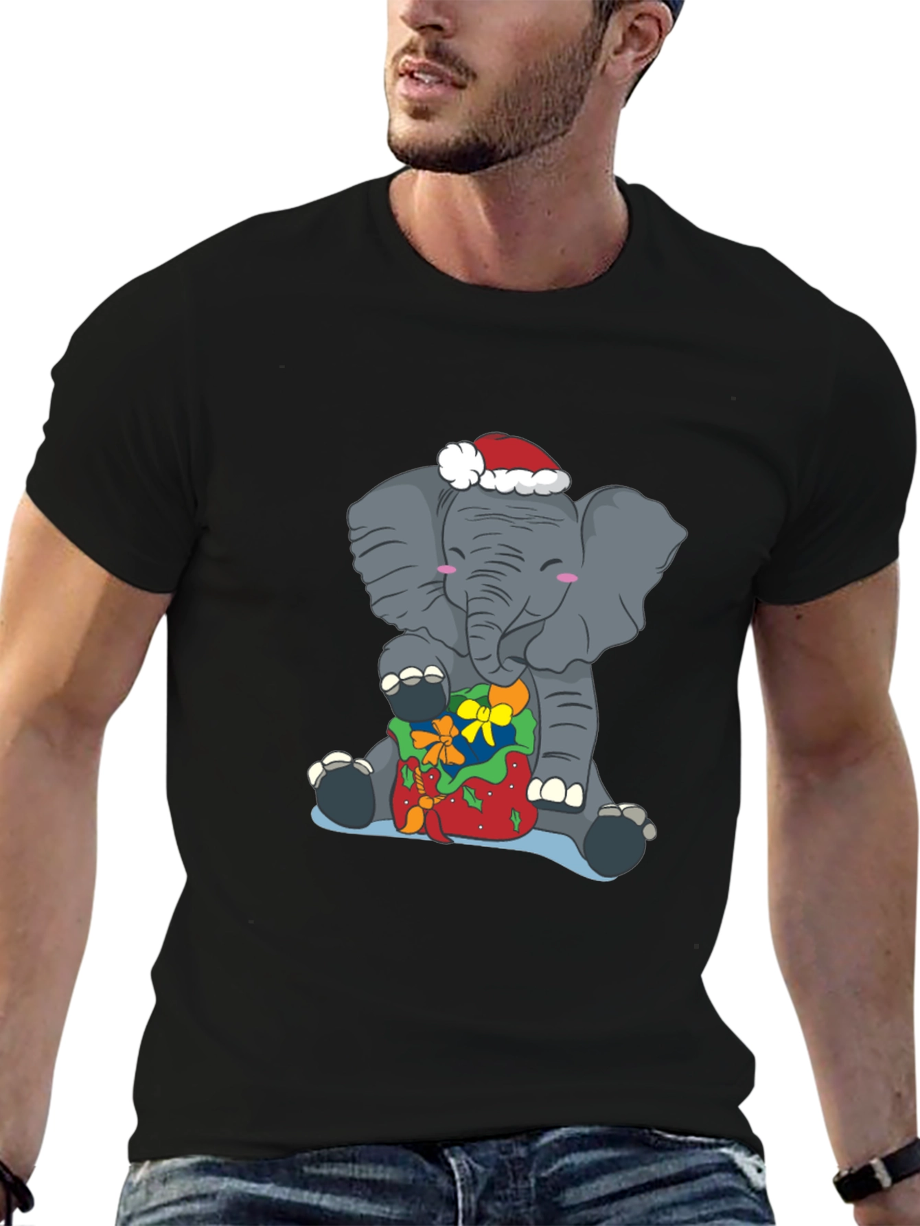 Elephant Christmas T-Shirt - Holiday Gift Tee