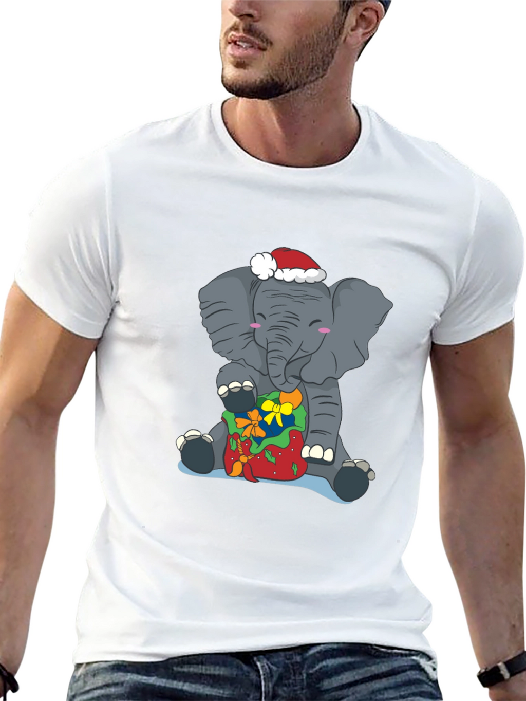 Elephant Christmas T-Shirt - Holiday Gift Tee