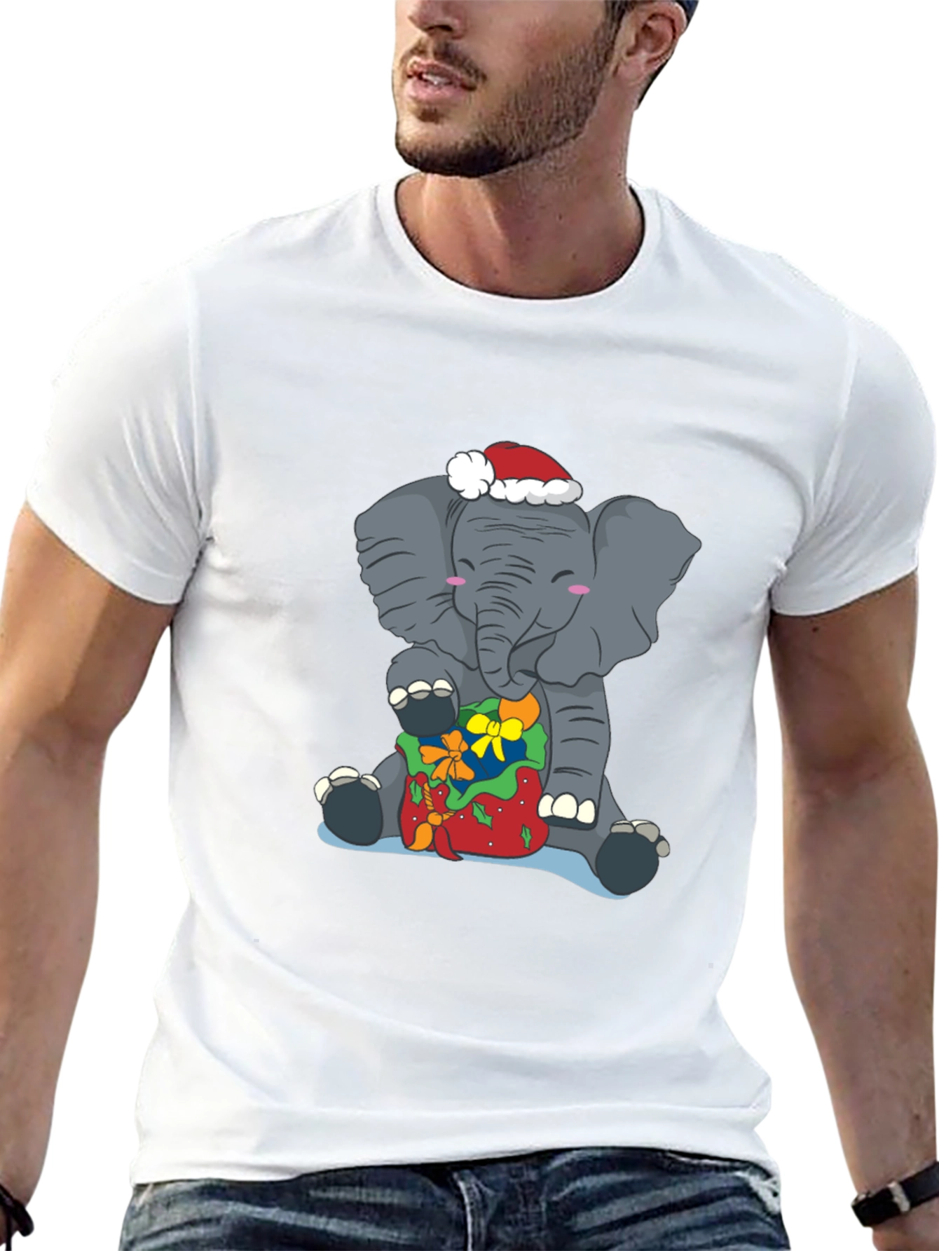 Elephant Christmas T-Shirt - Holiday Gift Tee