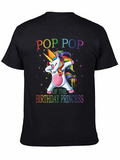 Pop Pop Birthday Princess Unicorn T-Shirt