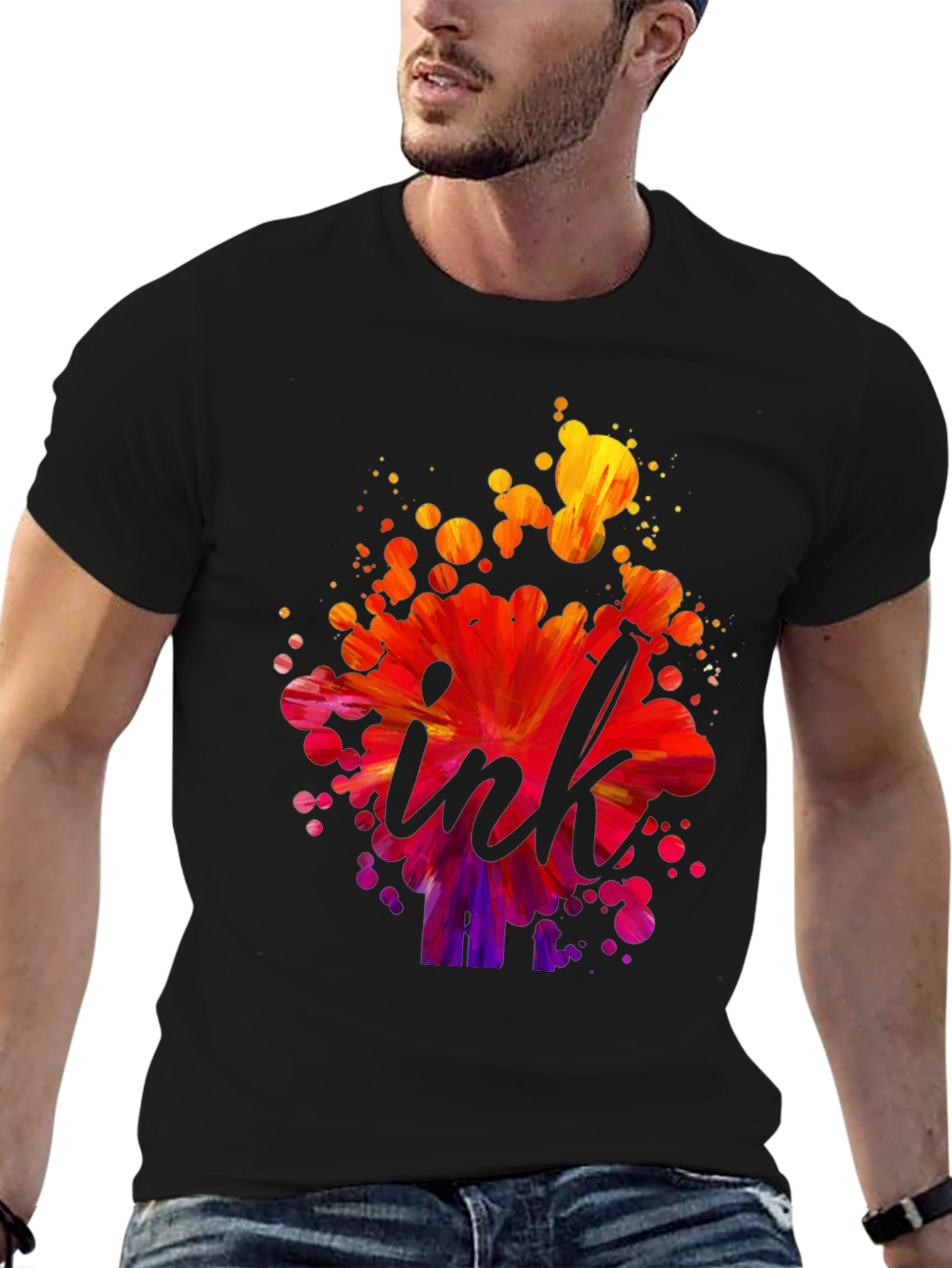Ink Splash Graphic Tee - Artistic Design T-Shirt