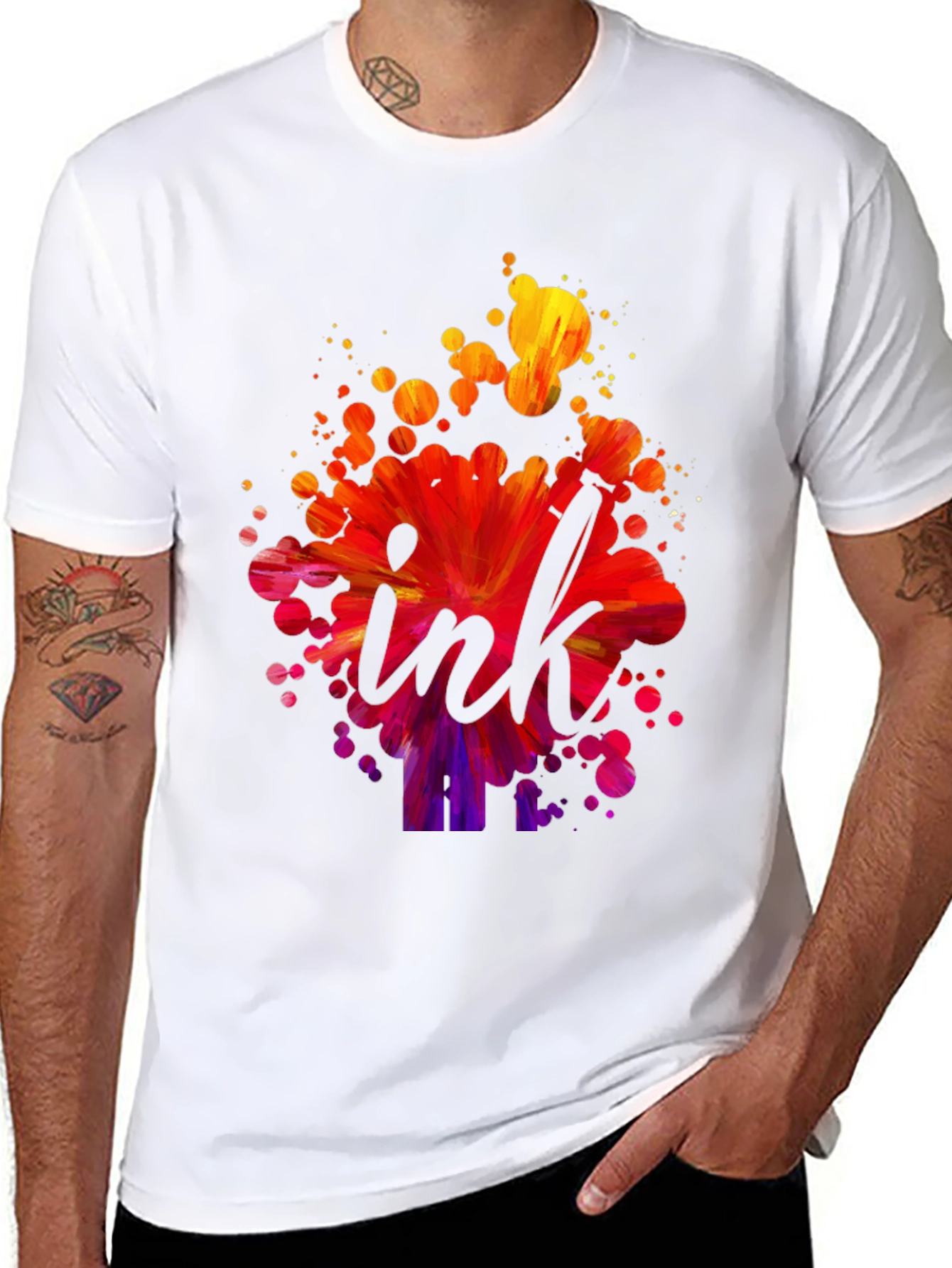 Ink Splash Graphic Tee - Artistic Design T-Shirt