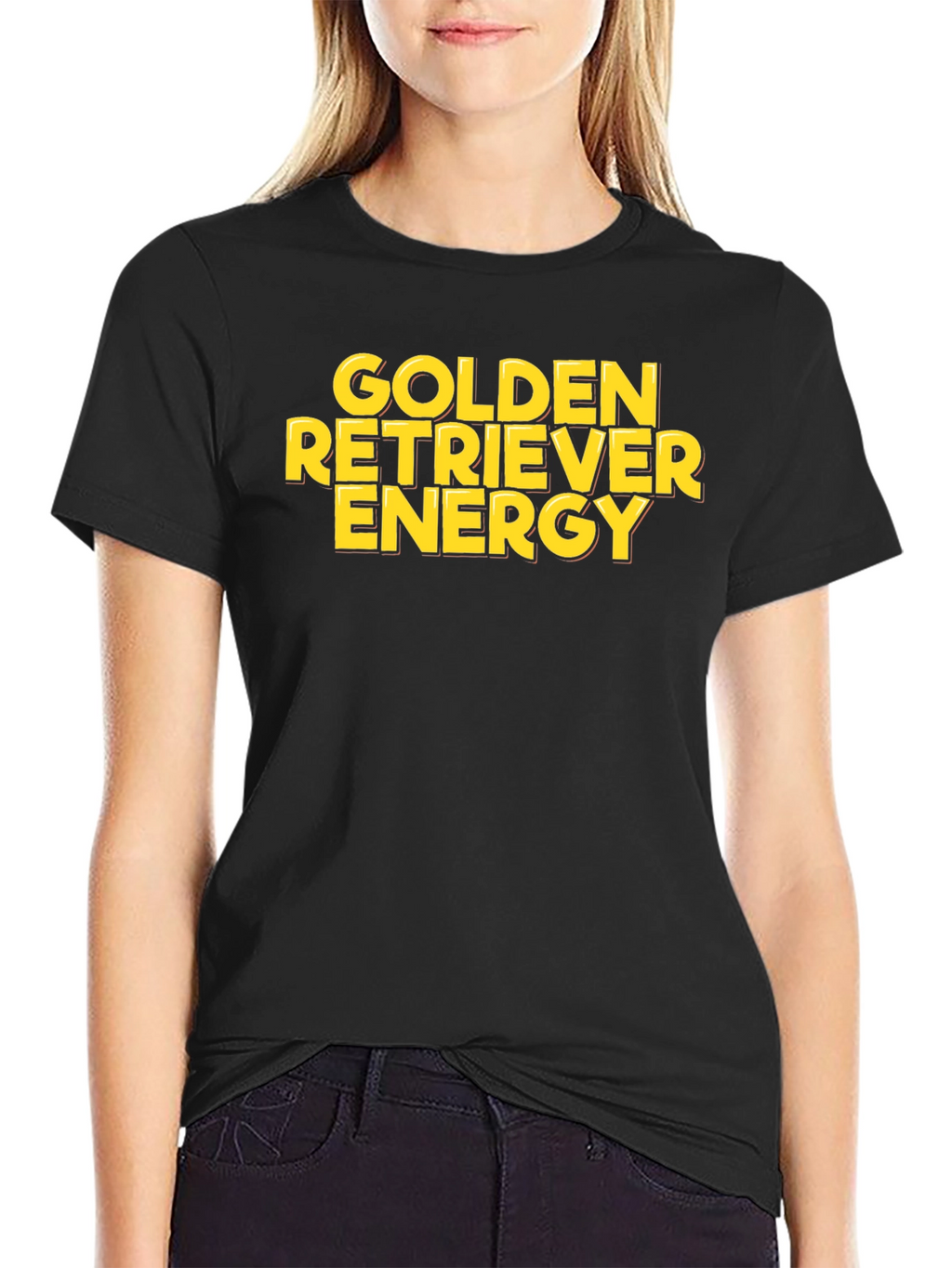Golden Retriever Energy Black T-Shirt