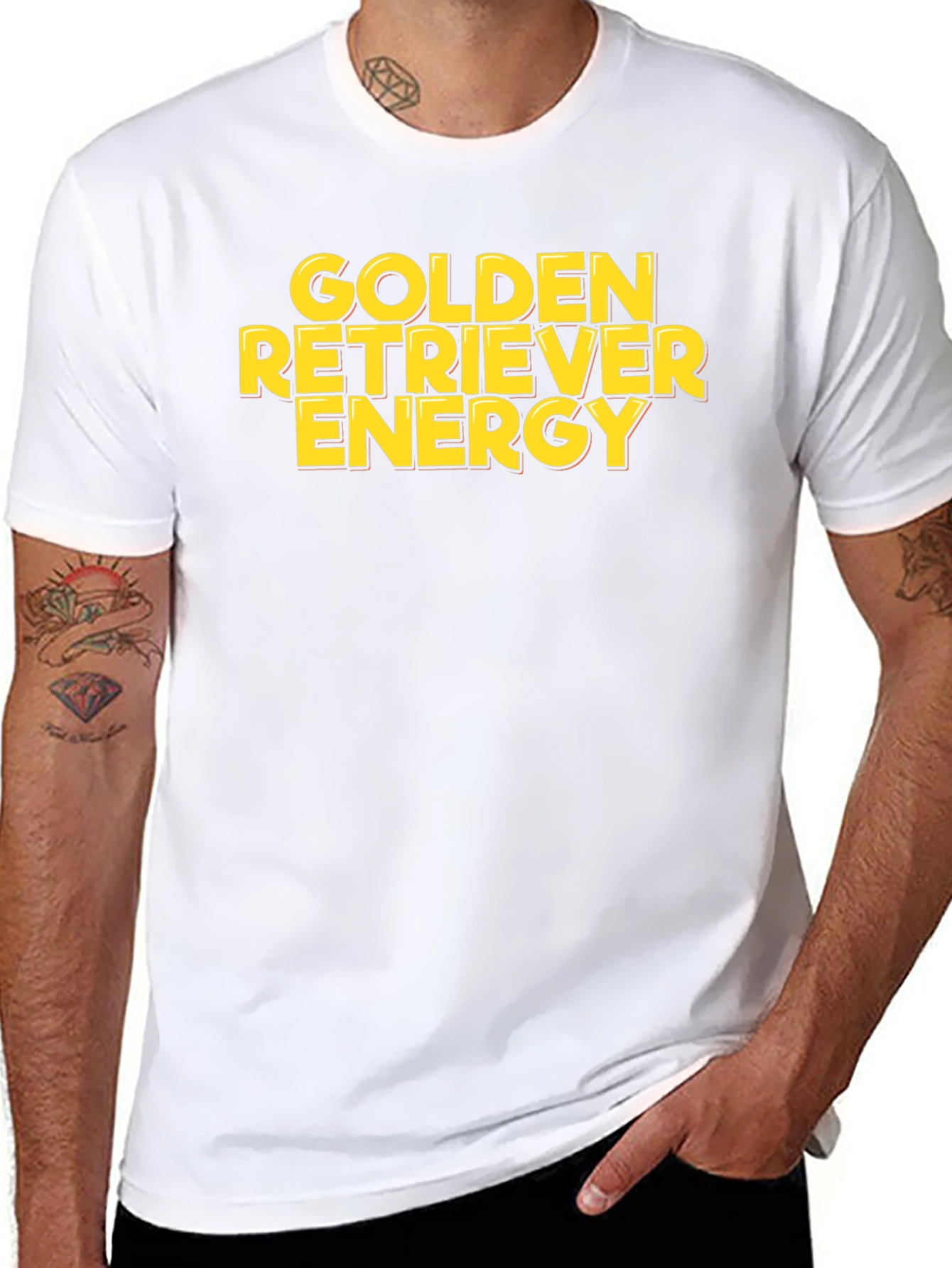 Golden Retriever Energy Black T-Shirt