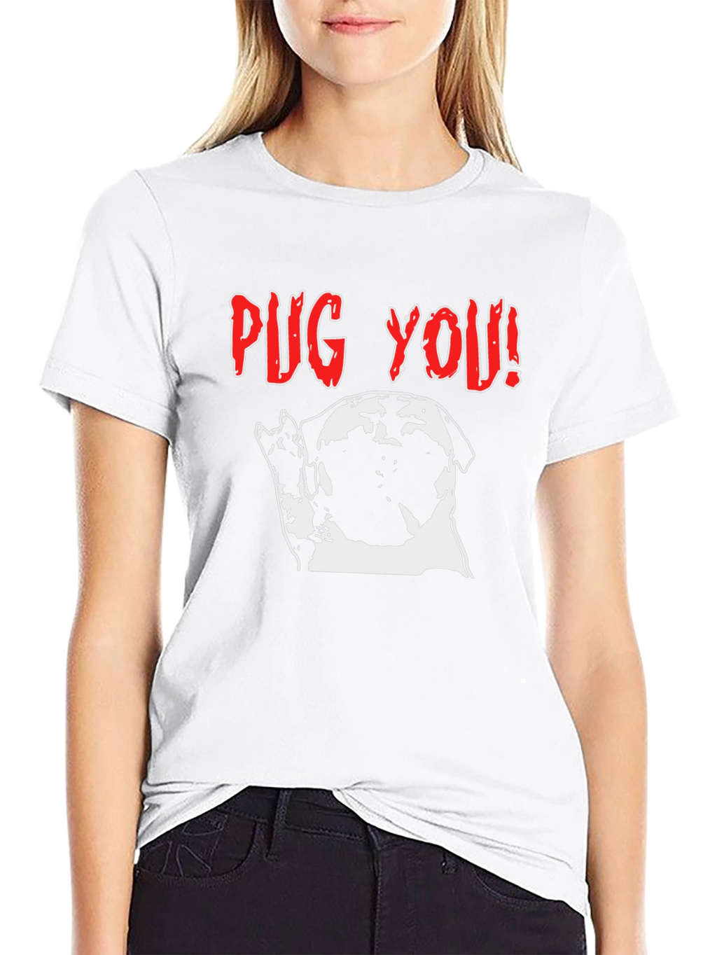 Pug You! Graphic Print Crew Neck T-Shirt