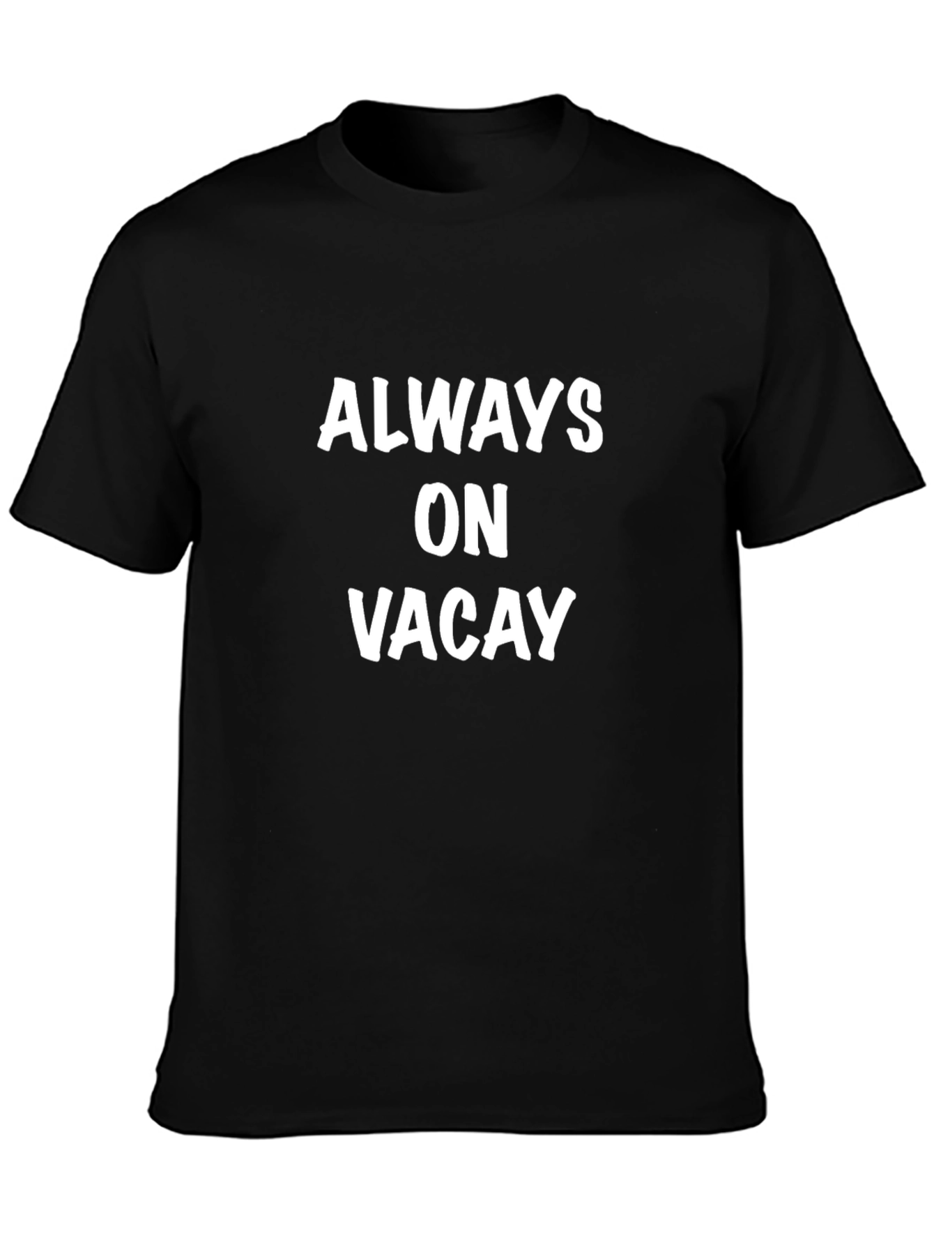 Always On Vacay Black Graphic T-Shirt